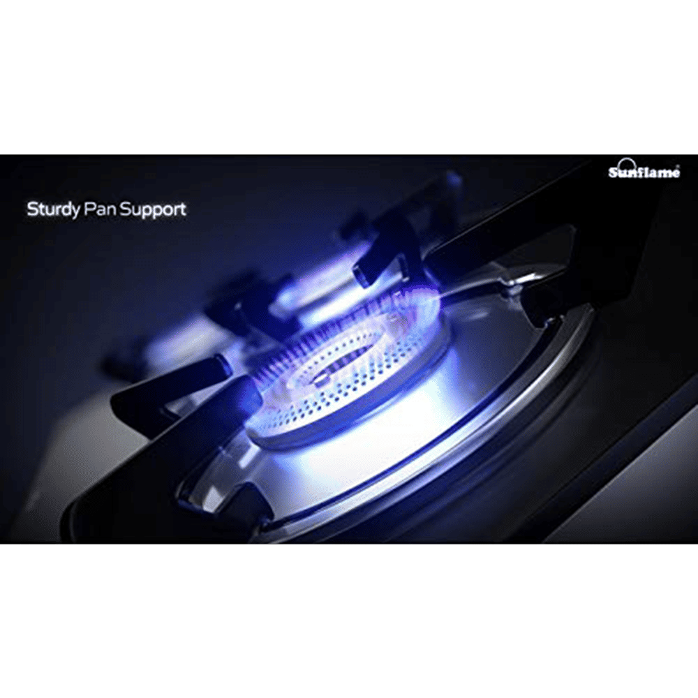 Sunflame PRIME 3B BK Toughened Glass Top 3 Burner Manual Gas Stove (Stainless Steel Drip Tray, Black)_5