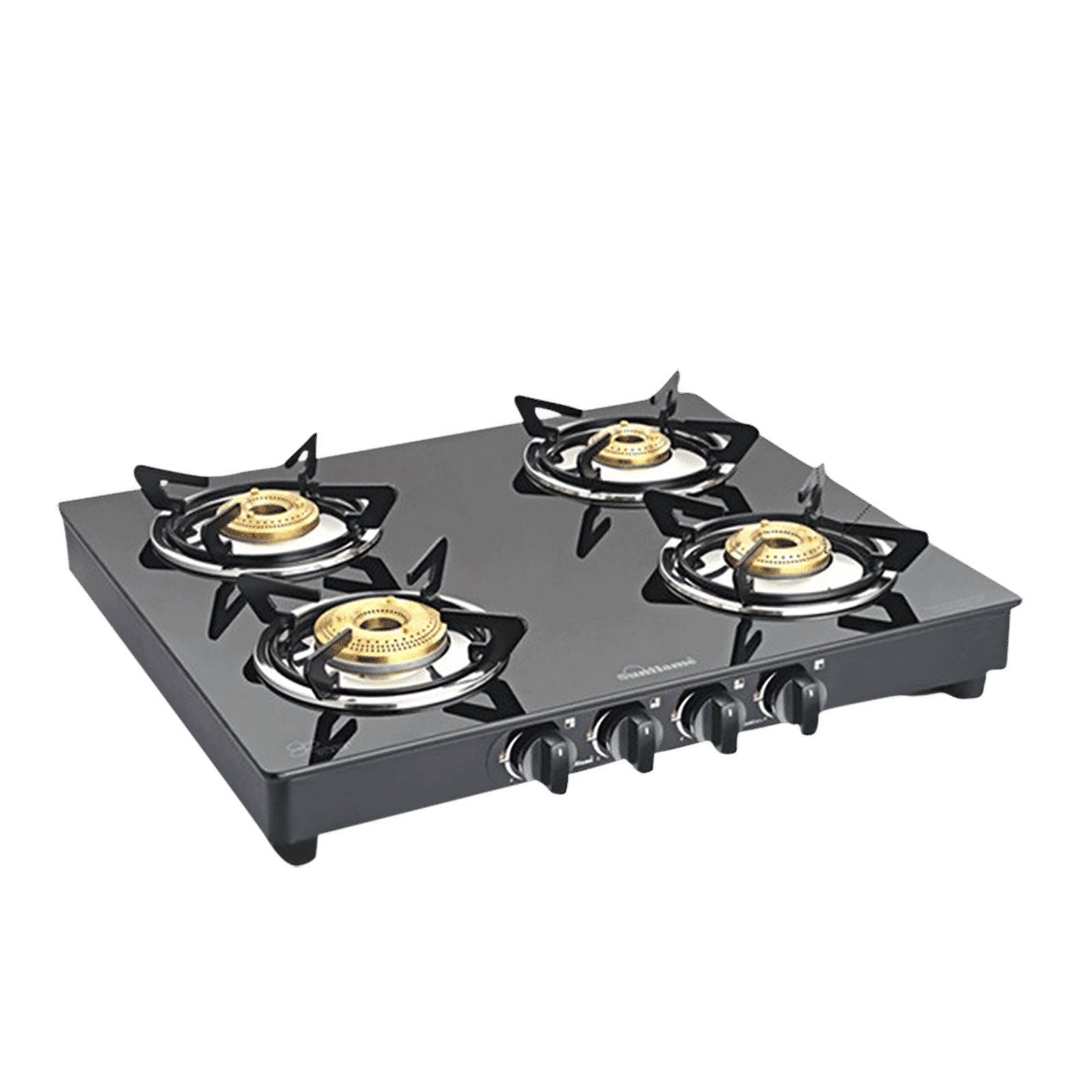 Sunflame PRIME 4B BK Toughened Glass Top 4 Burner Manual Gas Stove (Vitreous Enamelled Skirting, Black)_1