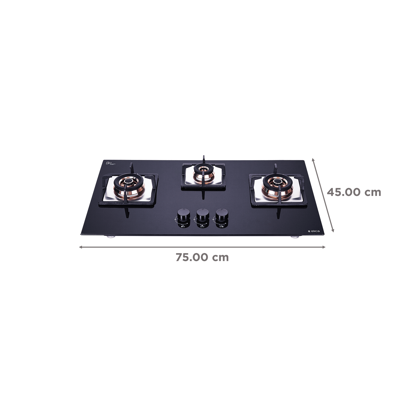 Elica FLEXI FB HCT 375 DX Toughened Glass Top 3 Burner Automatic Electric Hob (Cast Iron Grid, Black)_2