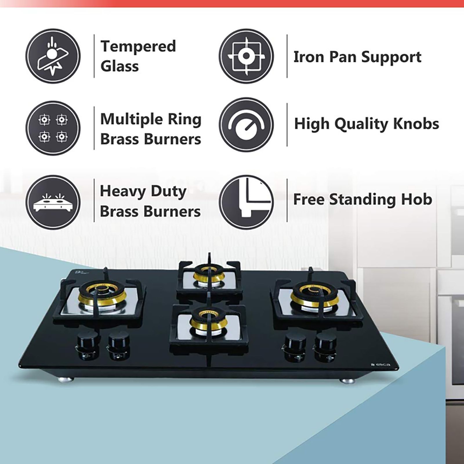Elica FLEXI FB HCT 470 DX Tempered Glass Top 4 Burner Automatic Hob (Cast Iron Grid, Black) Elica FLEXI FB HCT 470 DX Tempered Glass Top 4 Burner Automatic Hob (Cast Iron Grid, Black)_6