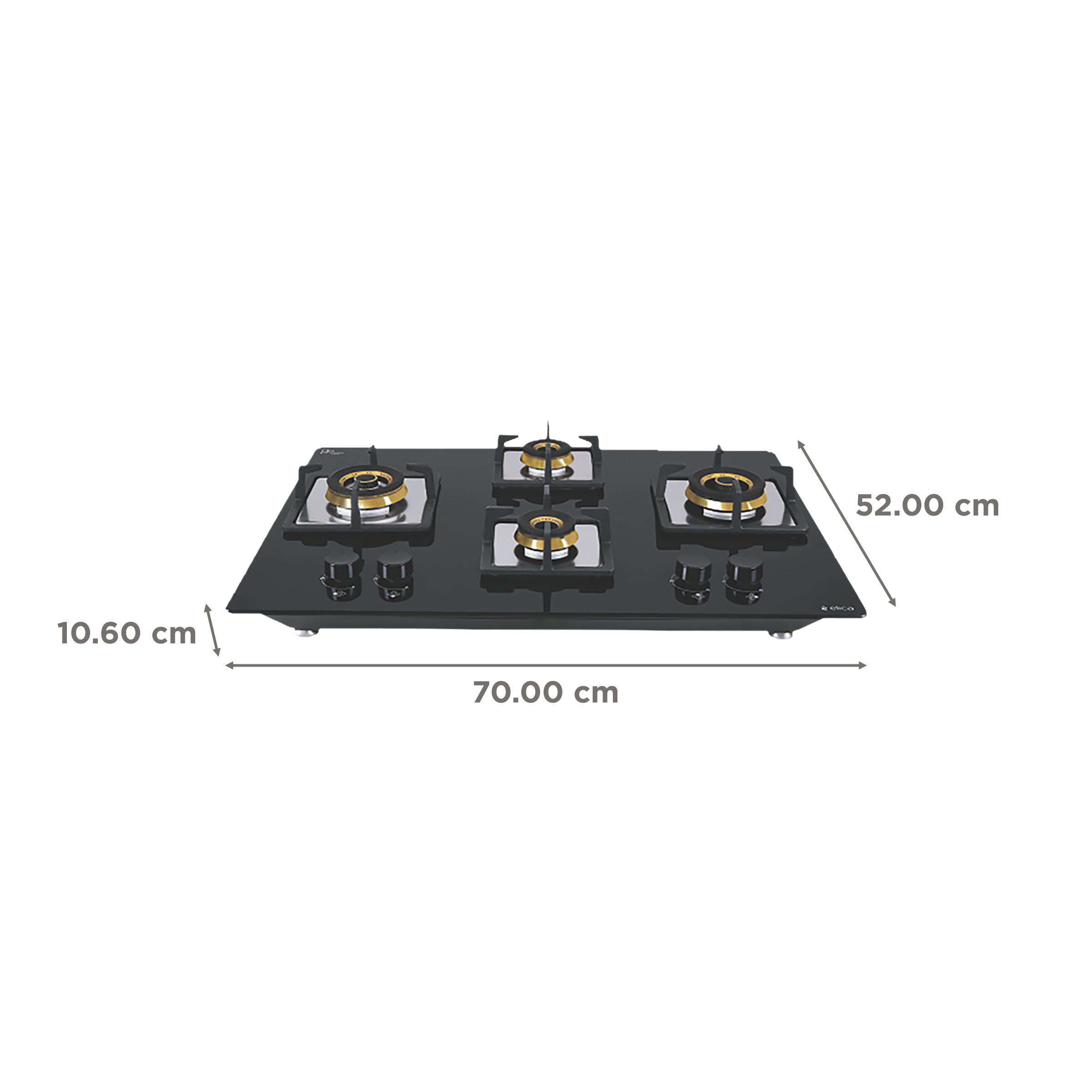 Elica FLEXI FB HCT 470 DX Tempered Glass Top 4 Burner Automatic Hob (Cast Iron Grid, Black) Elica FLEXI FB HCT 470 DX Tempered Glass Top 4 Burner Automatic Hob (Cast Iron Grid, Black)_2