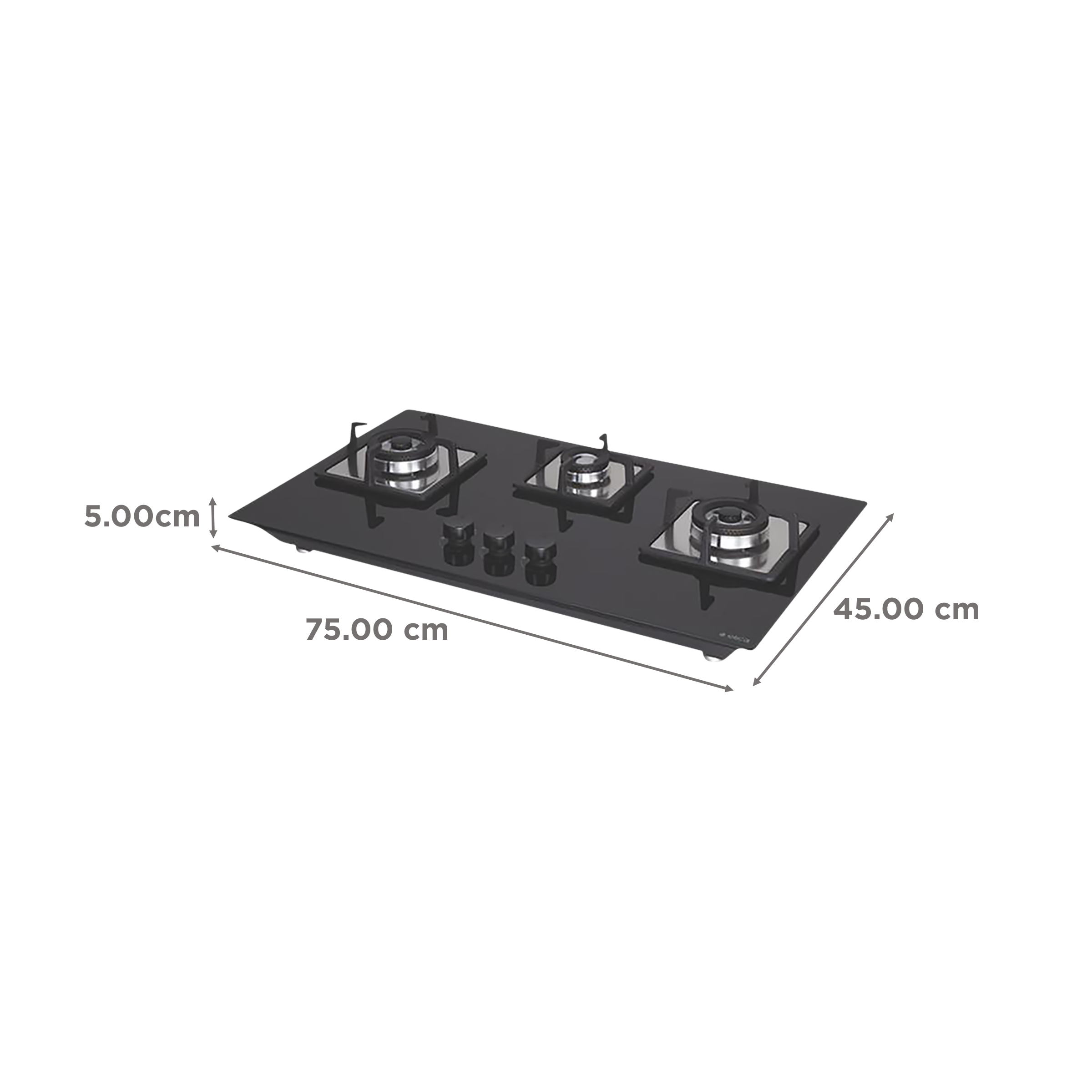 Elica FLEXI AB HCT 375 DX Glass Top 3 Burner Automatic Electric Hob (Cast Iron Grid, Black) Elica FLEXI AB HCT 375 DX Glass Top 3 Burner Automatic Electric Hob (Cast Iron Grid, Black)_2
