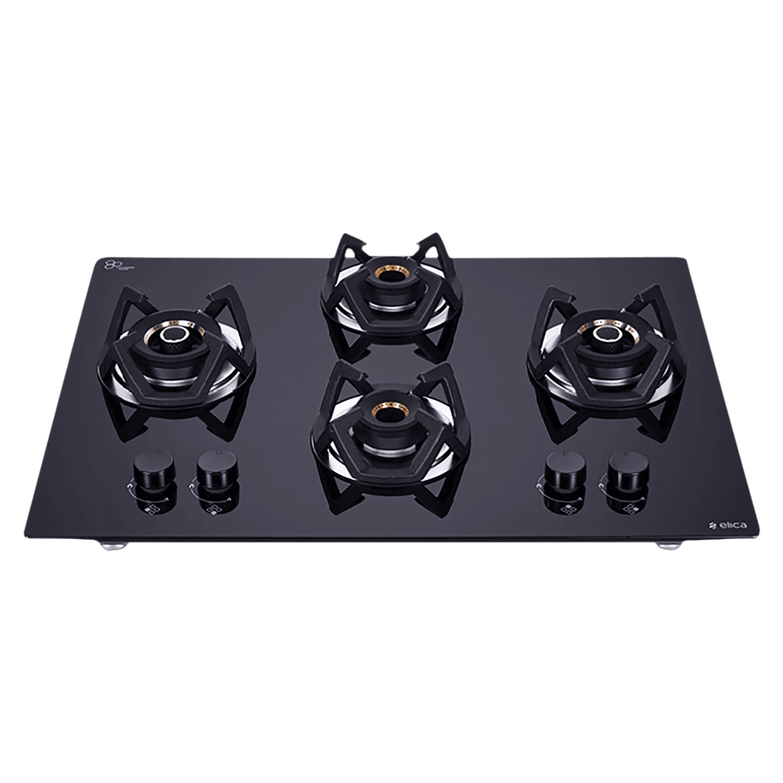 Elica CLASSIC FLEXI AB HCT 4B 70 DX Glass Top 4 Burner Automatic Electric Hob (Cast Iron Grid, Black)_1