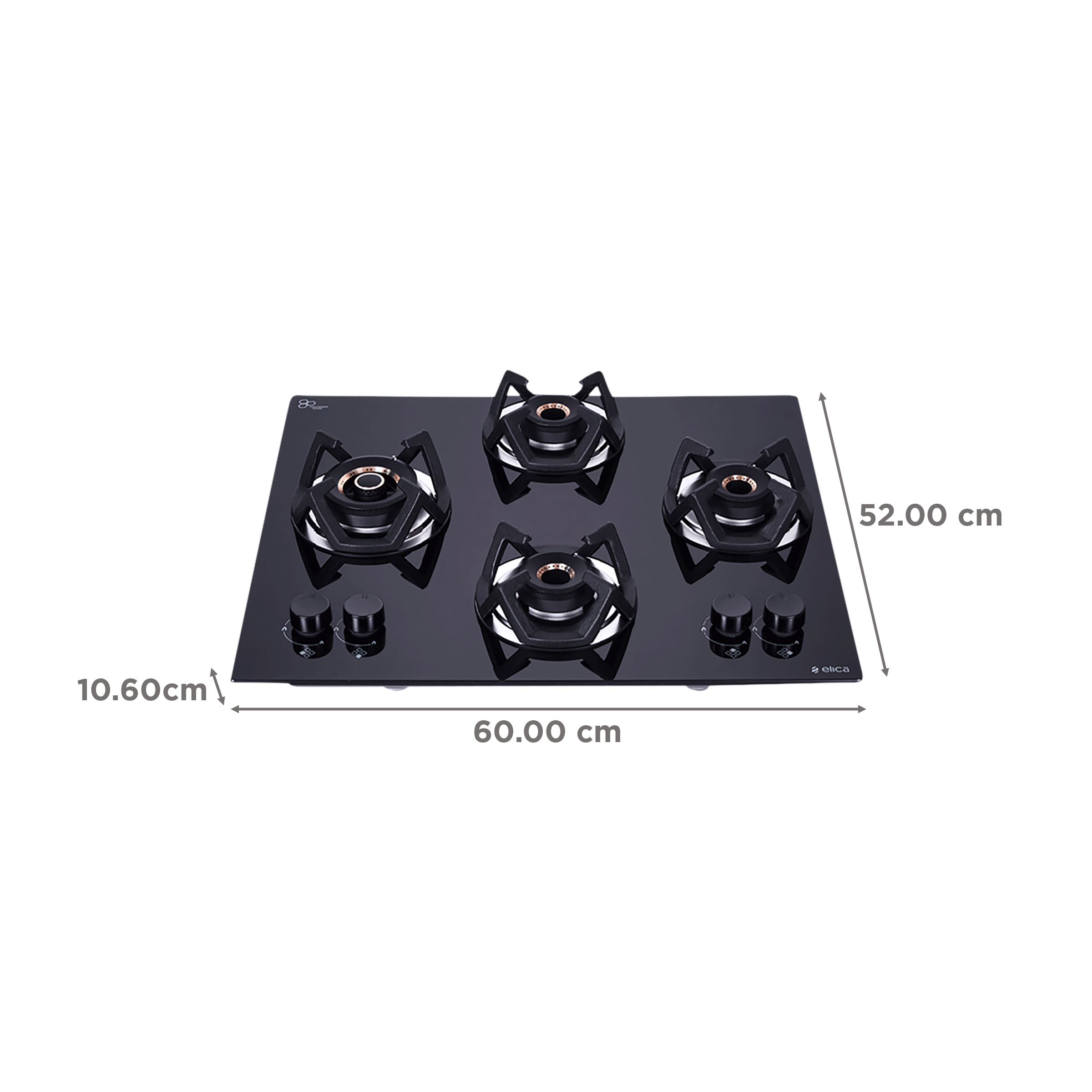 Elica CLASSIC FLEXI AB HCT 4B 60 Glass Top 4 Burner Automatic Electric Hob (Cast Iron Grid, Black) Elica CLASSIC FLEXI AB HCT 4B 60 Glass Top 4 Burner Automatic Electric Hob (Cast Iron Grid, Black)_2
