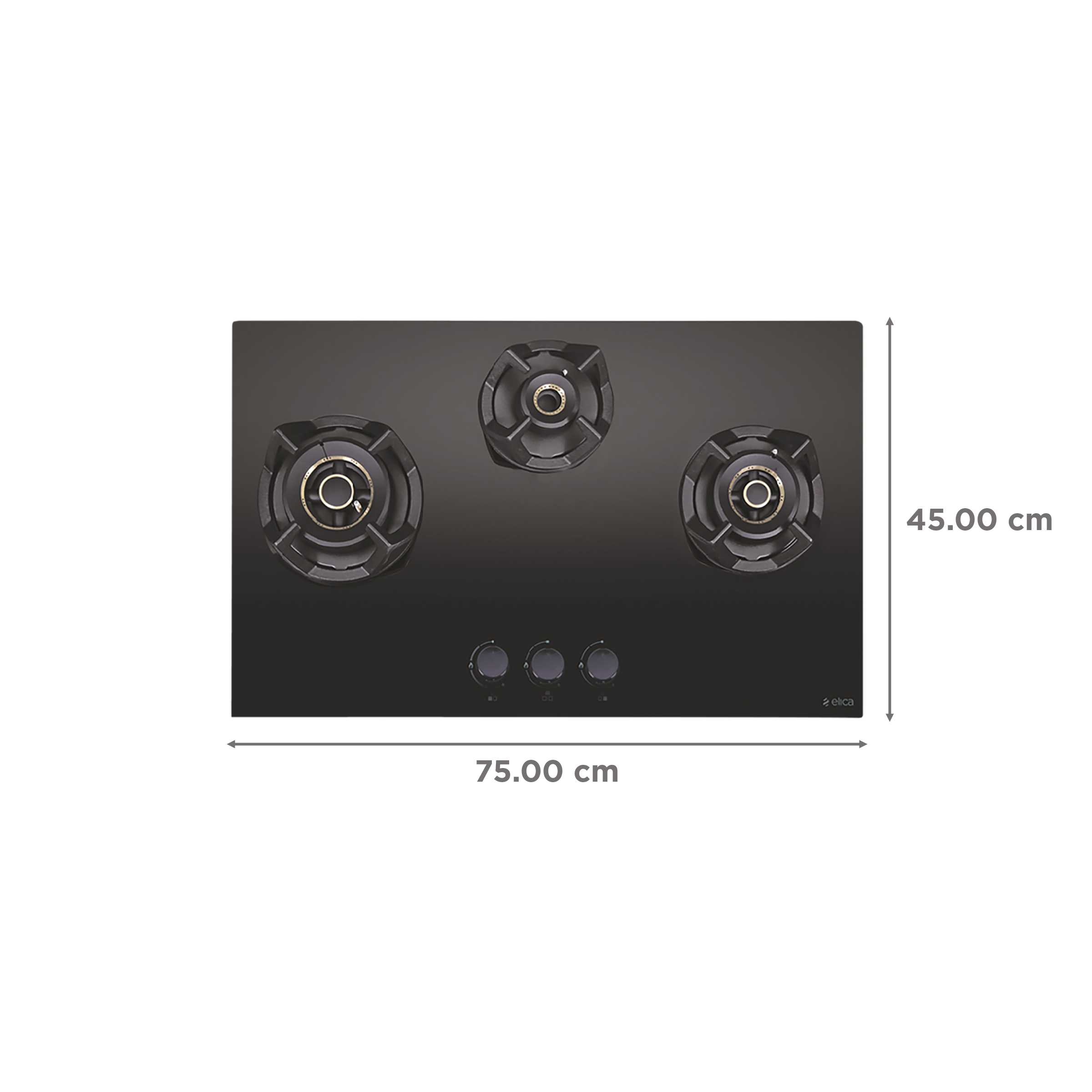 Elica CLASSIC AB MFC 3B 75 MT Glass Top 3 Burner Automatic Electric Hob (Multi Flame Control, Black) Elica CLASSIC AB MFC 3B 75 MT Glass Top 3 Burner Automatic Electric Hob (Multi Flame Control, Black)_2