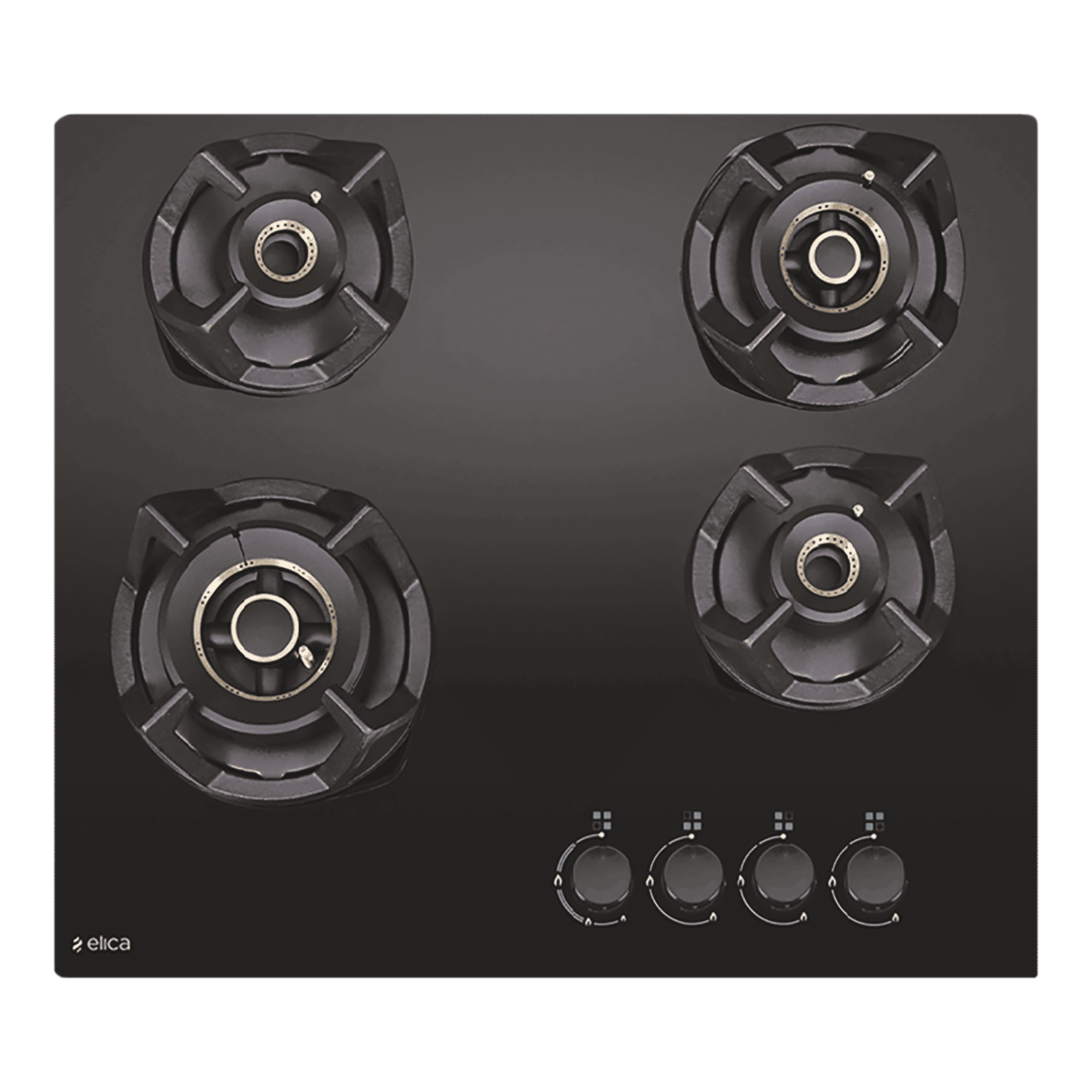 Elica Classic AB MFC 4B 60 MT Glass Top 4 Burner Automatic Hob (Multi Flame Control, Black) Elica Classic AB MFC 4B 60 MT Glass Top 4 Burner Automatic Hob (Multi Flame Control, Black)_1