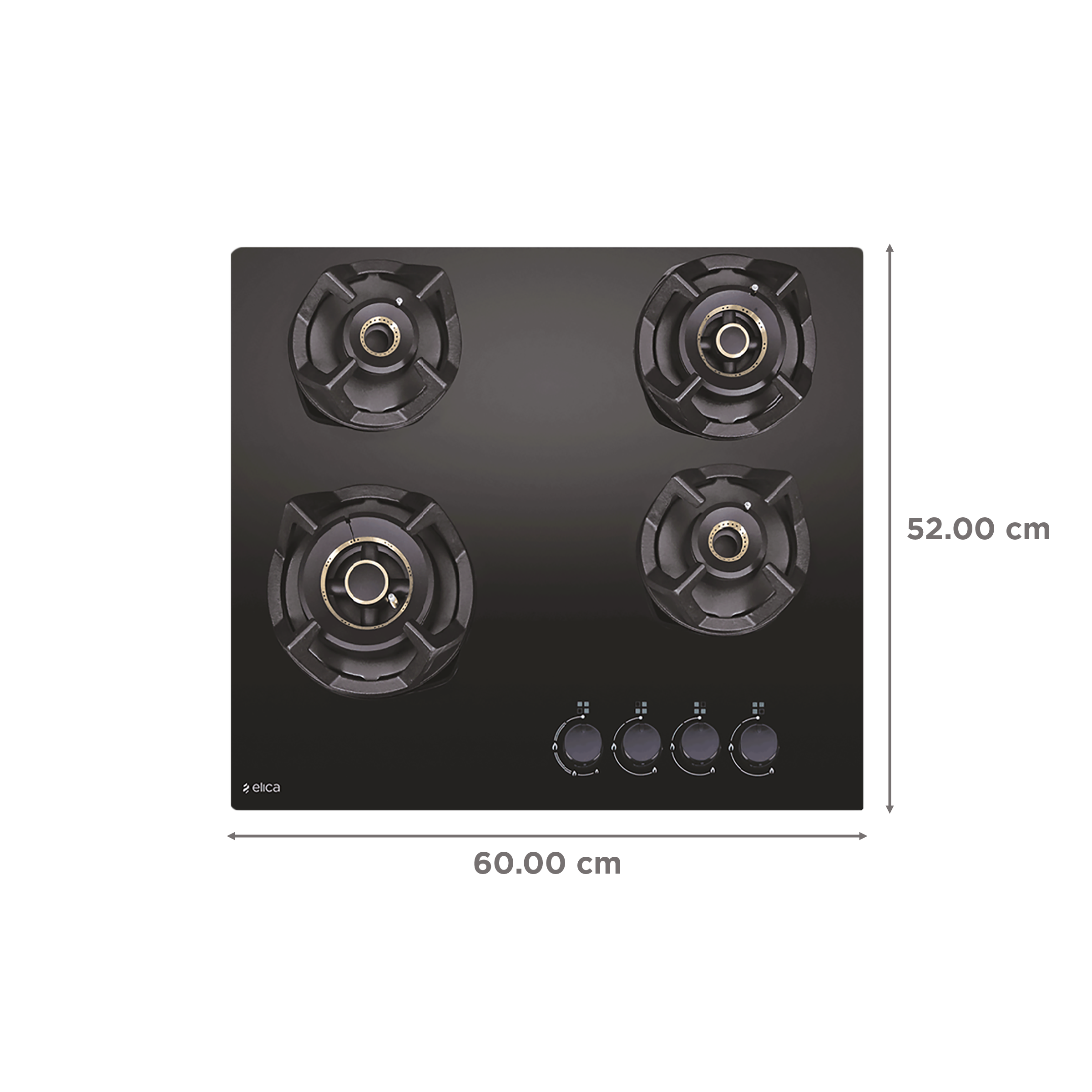 Elica Classic AB MFC 4B 60 MT Glass Top 4 Burner Automatic Hob (Multi Flame Control, Black) Elica Classic AB MFC 4B 60 MT Glass Top 4 Burner Automatic Hob (Multi Flame Control, Black)_2