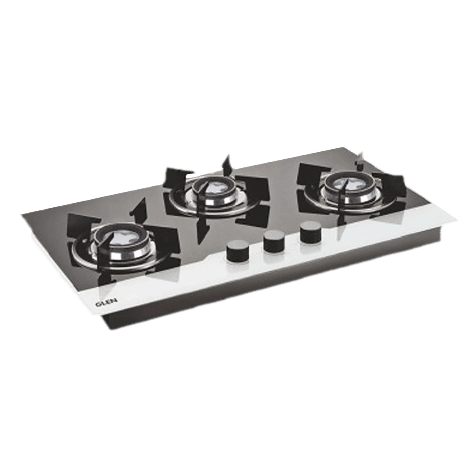 Glen 1073 HT BW Toughened Glass Top 3 Burner Automatic Hob (Sturdy Pan Support, Black/White) Glen 1073 HT BW Toughened Glass Top 3 Burner Automatic Hob (Sturdy Pan Support, Black/White)_1