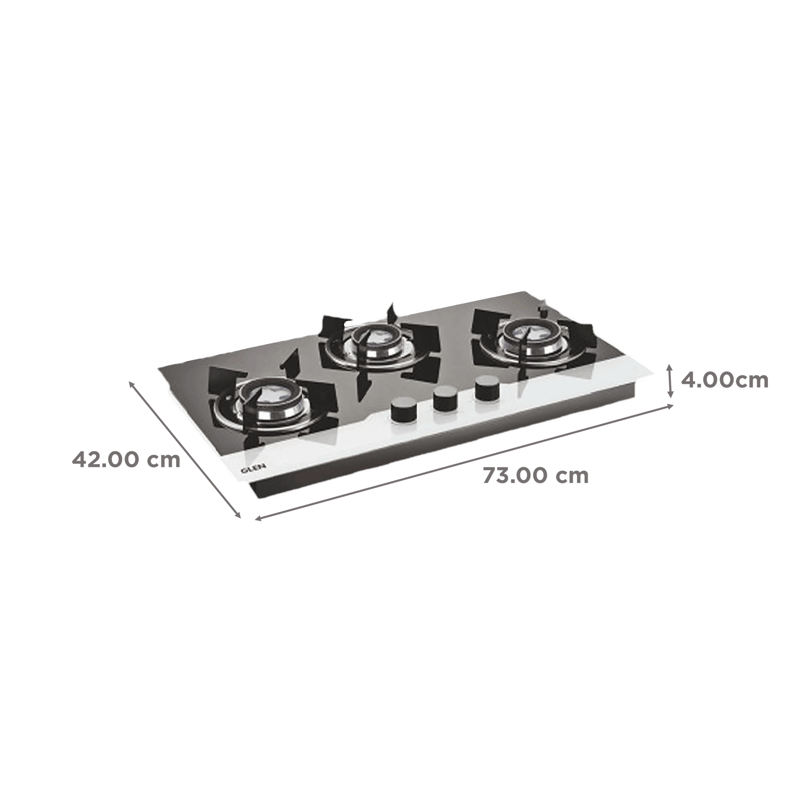 Glen 1073 HT BW Toughened Glass Top 3 Burner Automatic Hob (Sturdy Pan Support, Black/White) Glen 1073 HT BW Toughened Glass Top 3 Burner Automatic Hob (Sturdy Pan Support, Black/White)_2