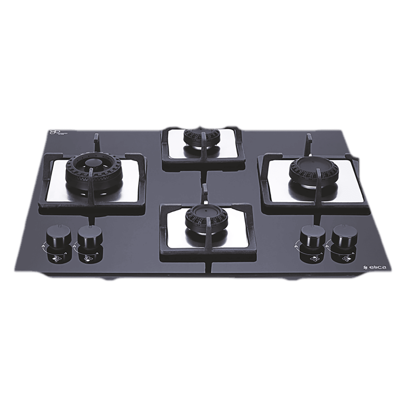 Elica Flexi Swirl 4B 60 MT NX Glass Top 4 Burner Automatic Electric Hob (Round Metallic Knob, Black)_1