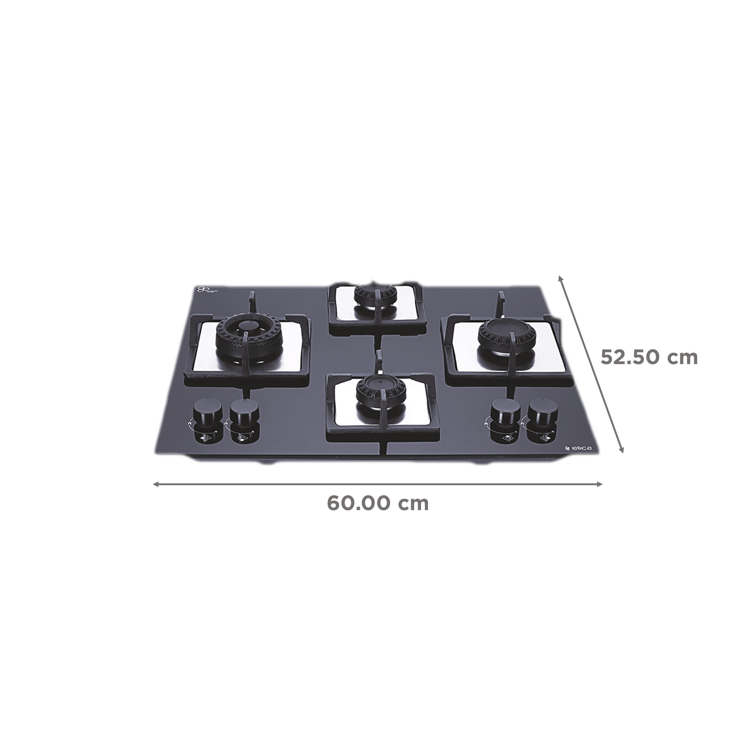 Elica Flexi Swirl 4B 60 MT NX Glass Top 4 Burner Automatic Electric Hob (Round Metallic Knob, Black)_2