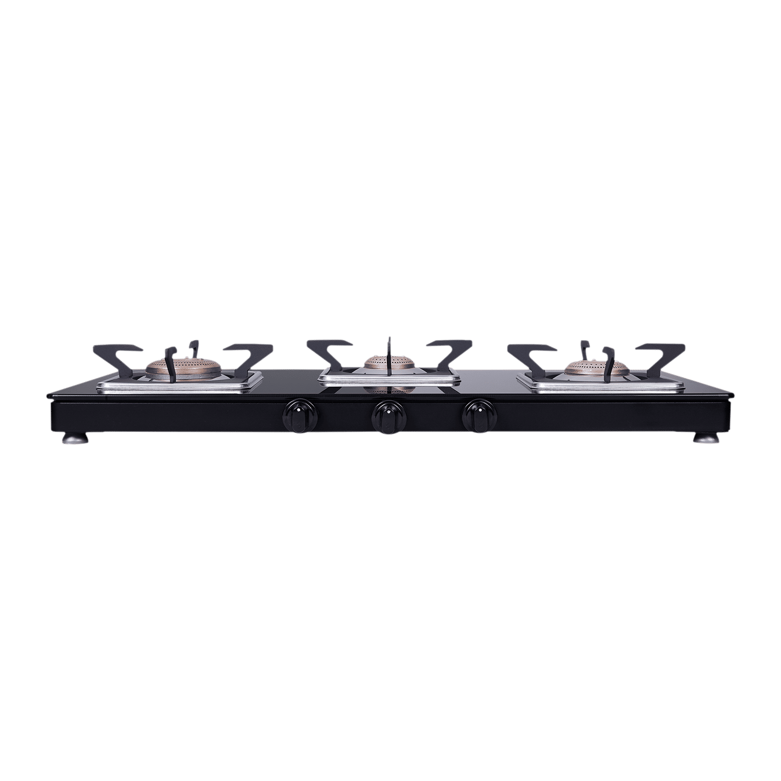 Elica 773 CT VETRO (SLIMLINE SPF) Toughened Glass Top 3 Burner Manual Gas Stove (Square Euro Coated Grids, Black)_4