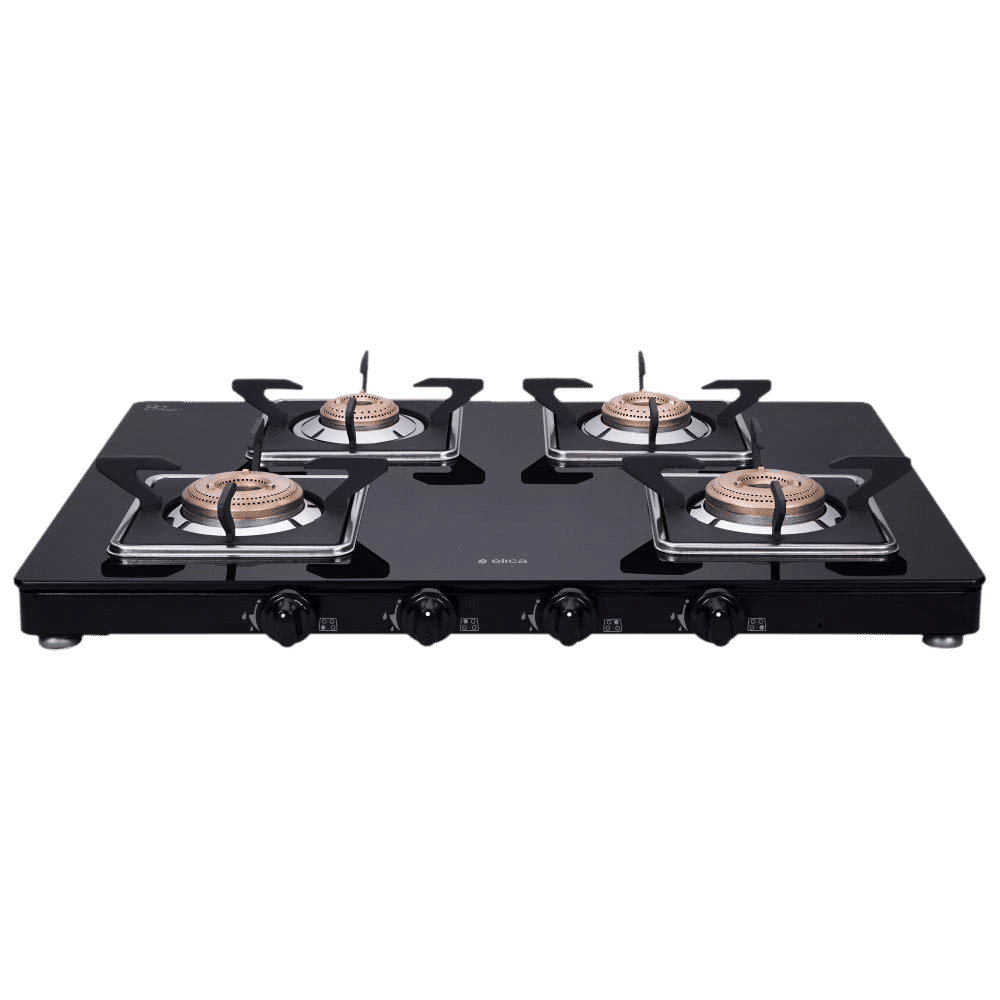 elica 694 CT VETRO (SLIMLINE SPF) Glass Top 4 Burner Manual Gas Stove (Square Euro Coated Grids, Black) elica 694 CT VETRO (SLIMLINE SPF) Glass Top 4 Burner Manual Gas Stove (Square Euro Coated Grids, Black)_7