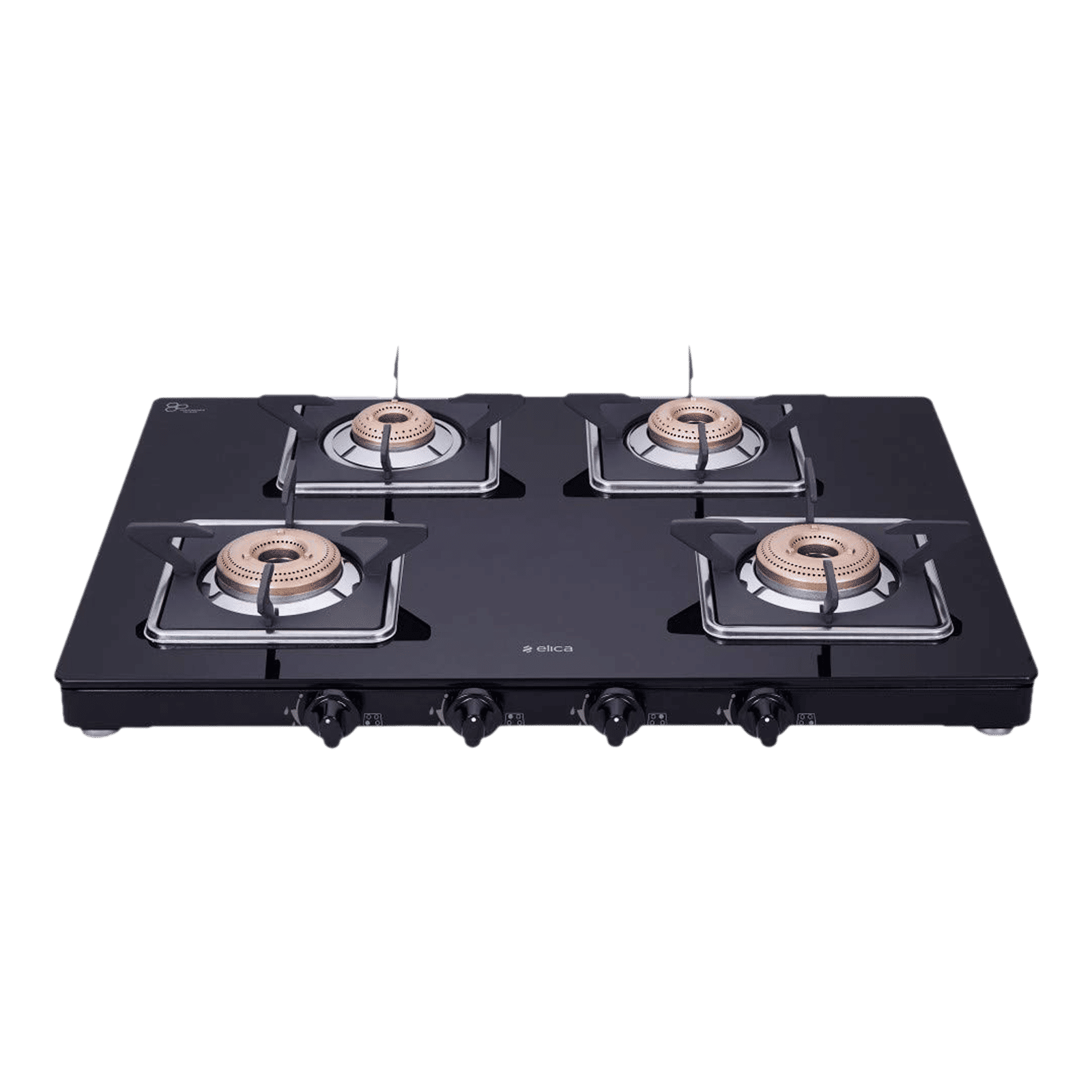 elica 694 CT VETRO (SLIMLINE SPF) Glass Top 4 Burner Manual Gas Stove (Square Euro Coated Grids, Black) elica 694 CT VETRO (SLIMLINE SPF) Glass Top 4 Burner Manual Gas Stove (Square Euro Coated Grids, Black)_6