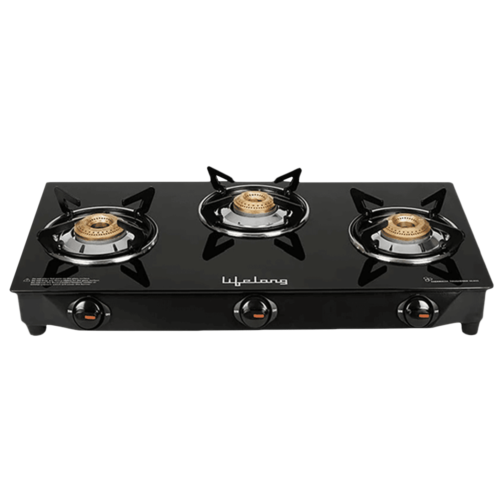 Lifelong LLGS18 Toughened Glass Top 3 Burner Manual Gas Stove (Anti-Skid Feet, Black)_1