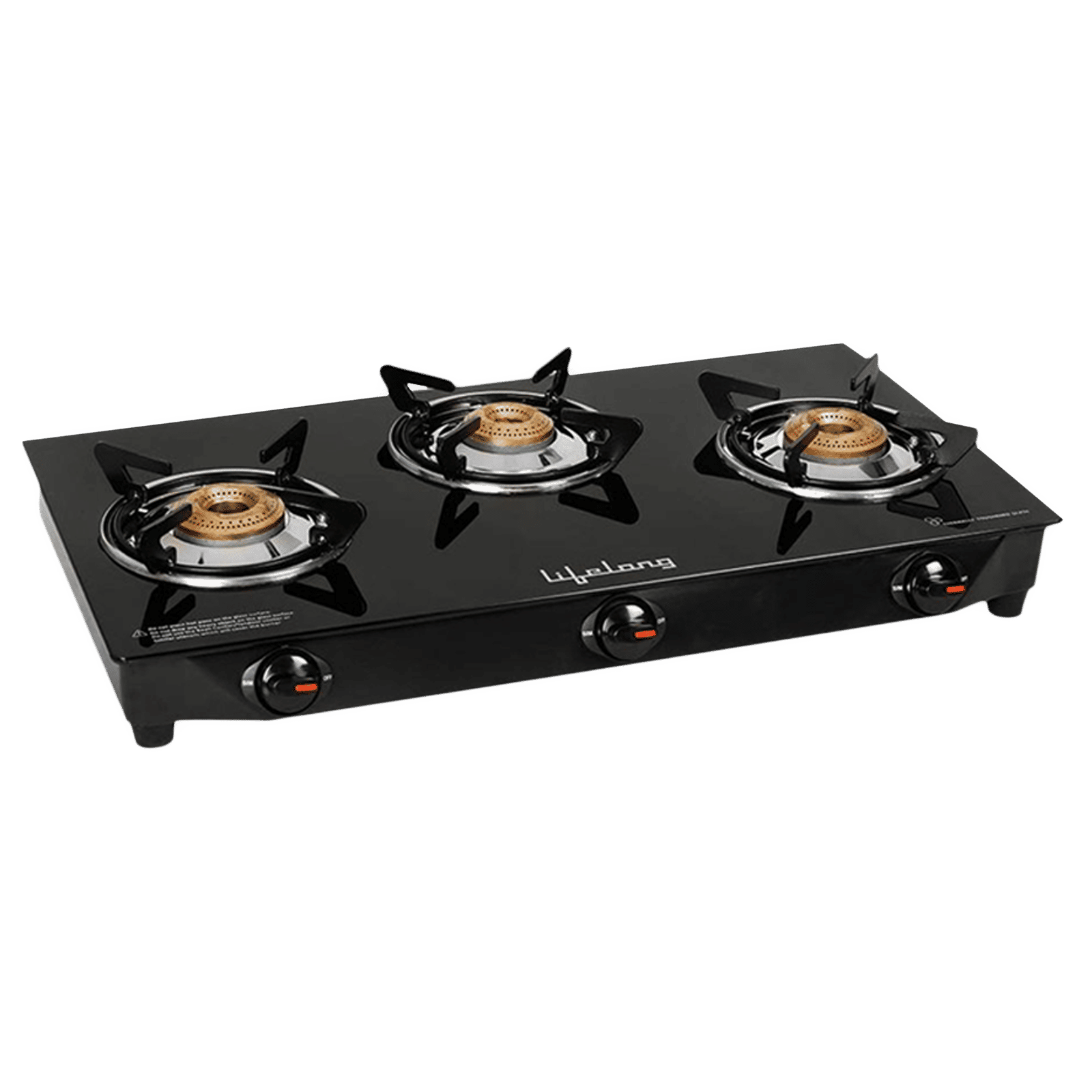 Lifelong LLGS18 Toughened Glass Top 3 Burner Manual Gas Stove (Anti-Skid Feet, Black)_6