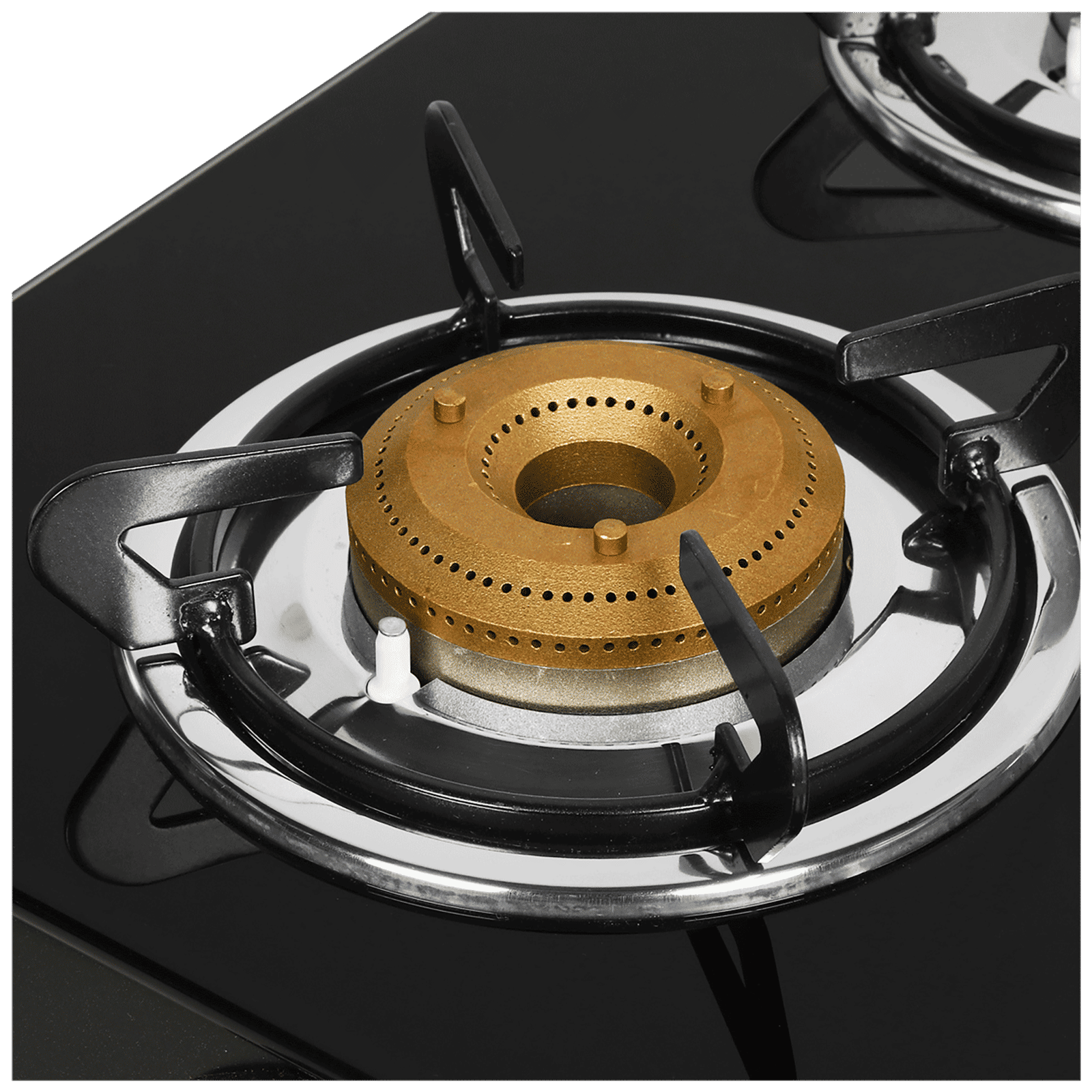 Faber Power 4BB BK Toughened Glass Top 4 Burner Manual Gas Stove (Powder Coating Round Pan Support, Black)_7