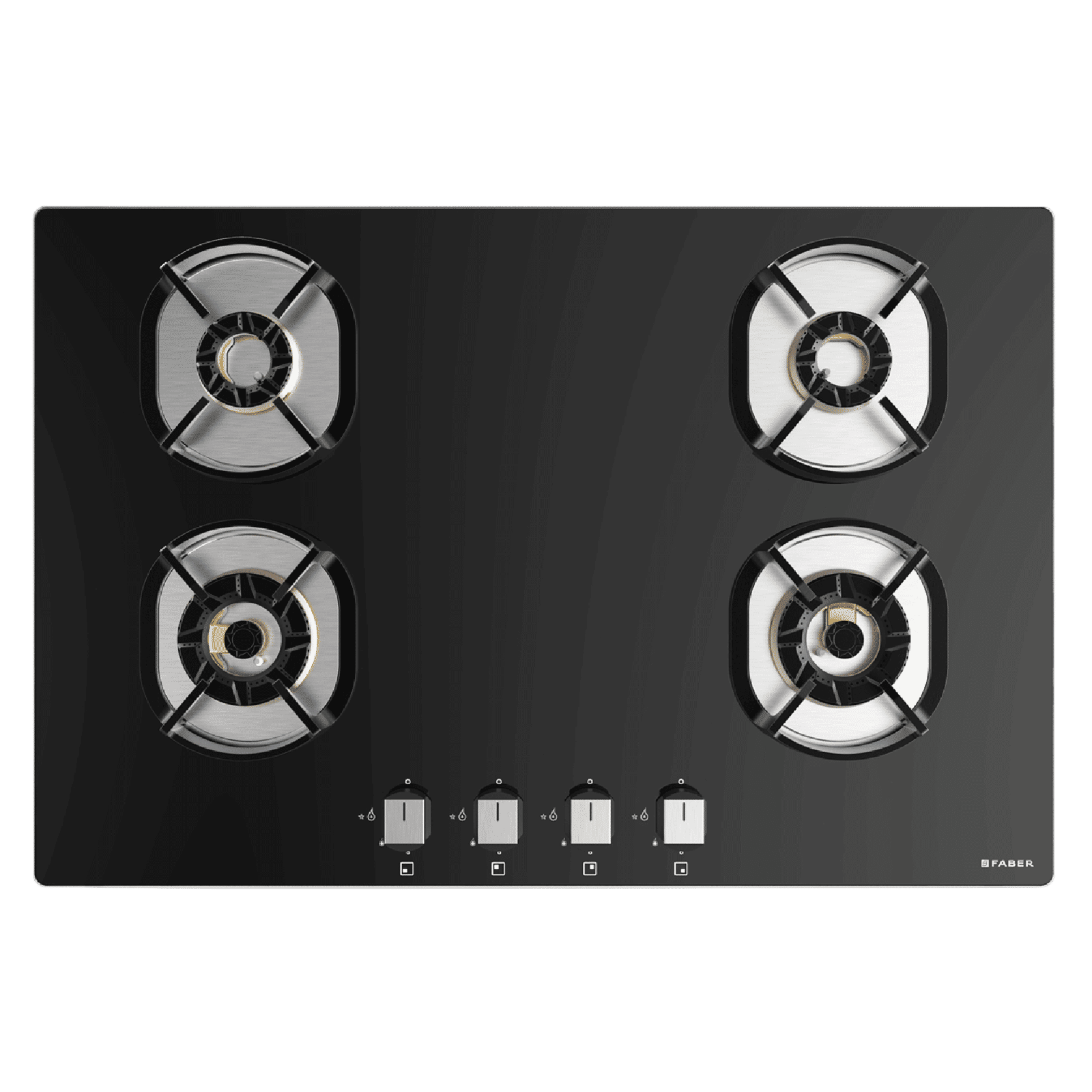 Faber Nexus IND HT784 CRS BR CI AI Toughened Glass Top 4 Burner Automatic Hob (Heavy Duty Pan Support, Black)_6