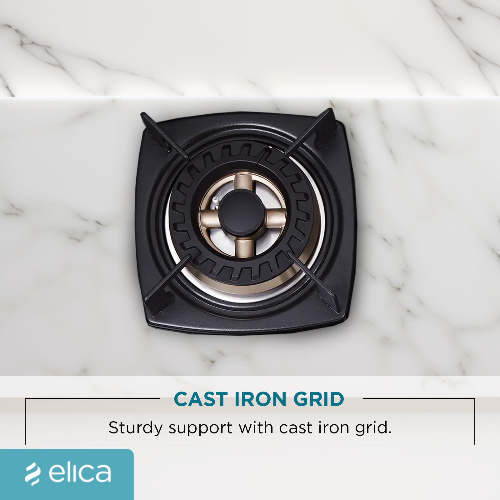 Elica DT FLEXI FB MFC 4B 70 SWIRL Glass Top 4 Burner Automatic Electric Hob (Cast Iron Grid, Black)_9