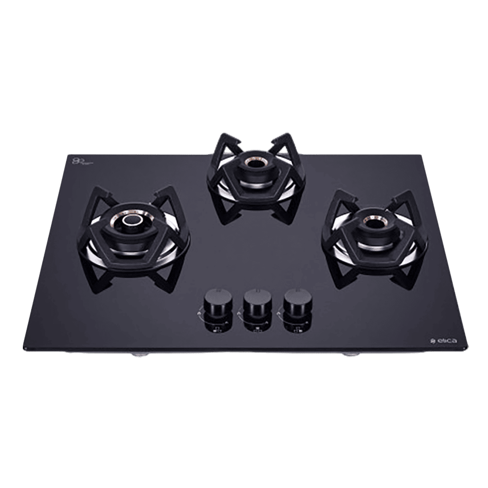 Elica CLASSIC FLEXI AB MFC 3B 60 MT Glass Top 3 Burner Automatic Electric Hob (Cast Iron Grid, Black)_1