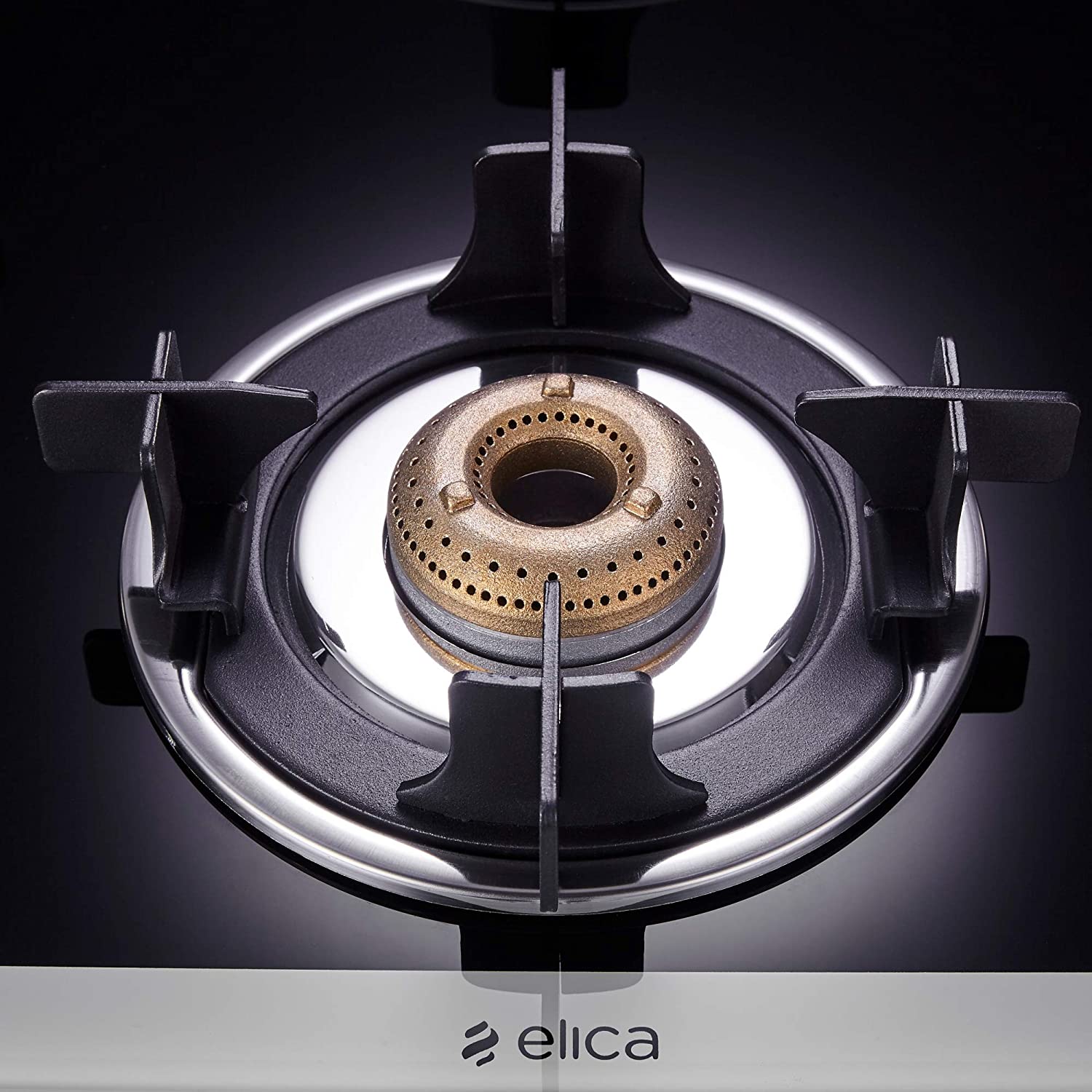 Elica 694 CT VETRO 2J (TKN CROWN DT SERIES) Toughened Glass Top 4 Burner Manual Gas Stove (Ultra Slim Frame, Black)_10