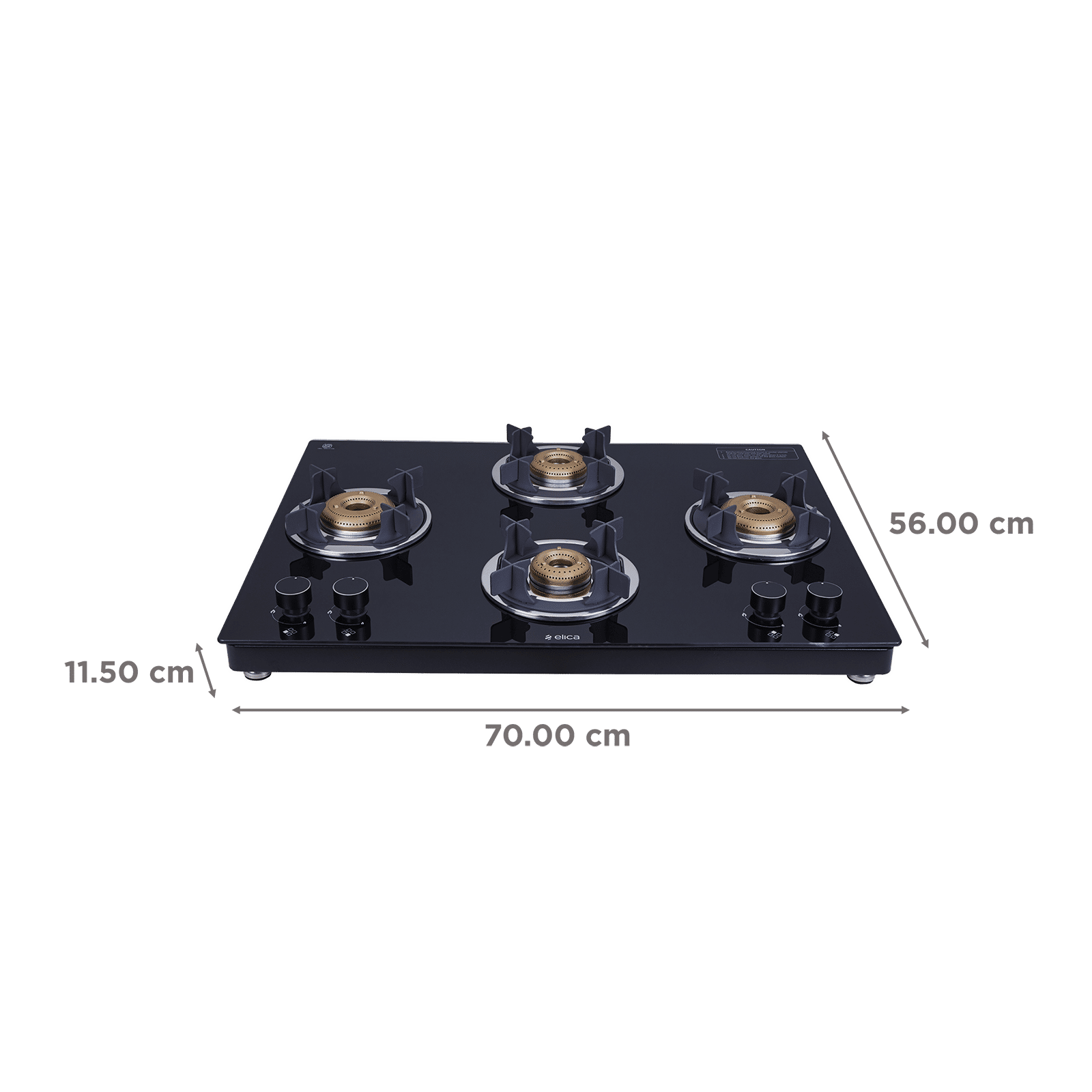 Elica 694 CT VETRO 2J (TKN CROWN DT SERIES) Toughened Glass Top 4 Burner Automatic Gas Stove (Ultra Slim Frame, Black) Elica 694 CT VETRO 2J (TKN CROWN DT SERIES) Toughened Glass Top 4 Burner Automatic Gas Stove (Ultra Slim Frame, Black)_2