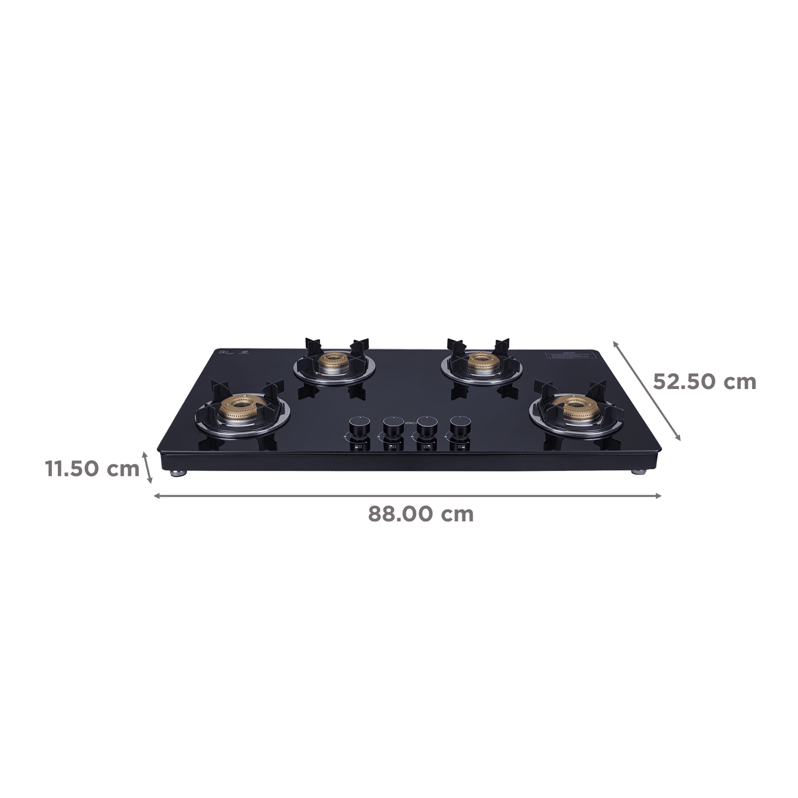 Elica 904 CT VETRO 2J (TKN CROWN DT SERIES) Toughened Glass Top 4 Burner Automatic Gas Stove (Ultra Slim Frame, Black) Elica 904 CT VETRO 2J (TKN CROWN DT SERIES) Toughened Glass Top 4 Burner Automatic Gas Stove (Ultra Slim Frame, Black)_2