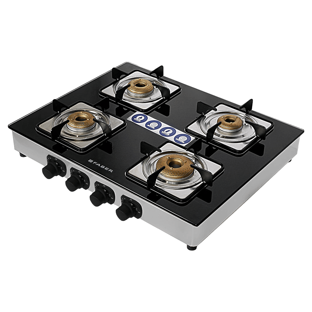 FABER Supreme Plus C 4BB AI 4 Burner Manual Hob (Euro Coating Square Pan Support, Black) FABER Supreme Plus C 4BB AI 4 Burner Manual Hob (Euro Coating Square Pan Support, Black)_20