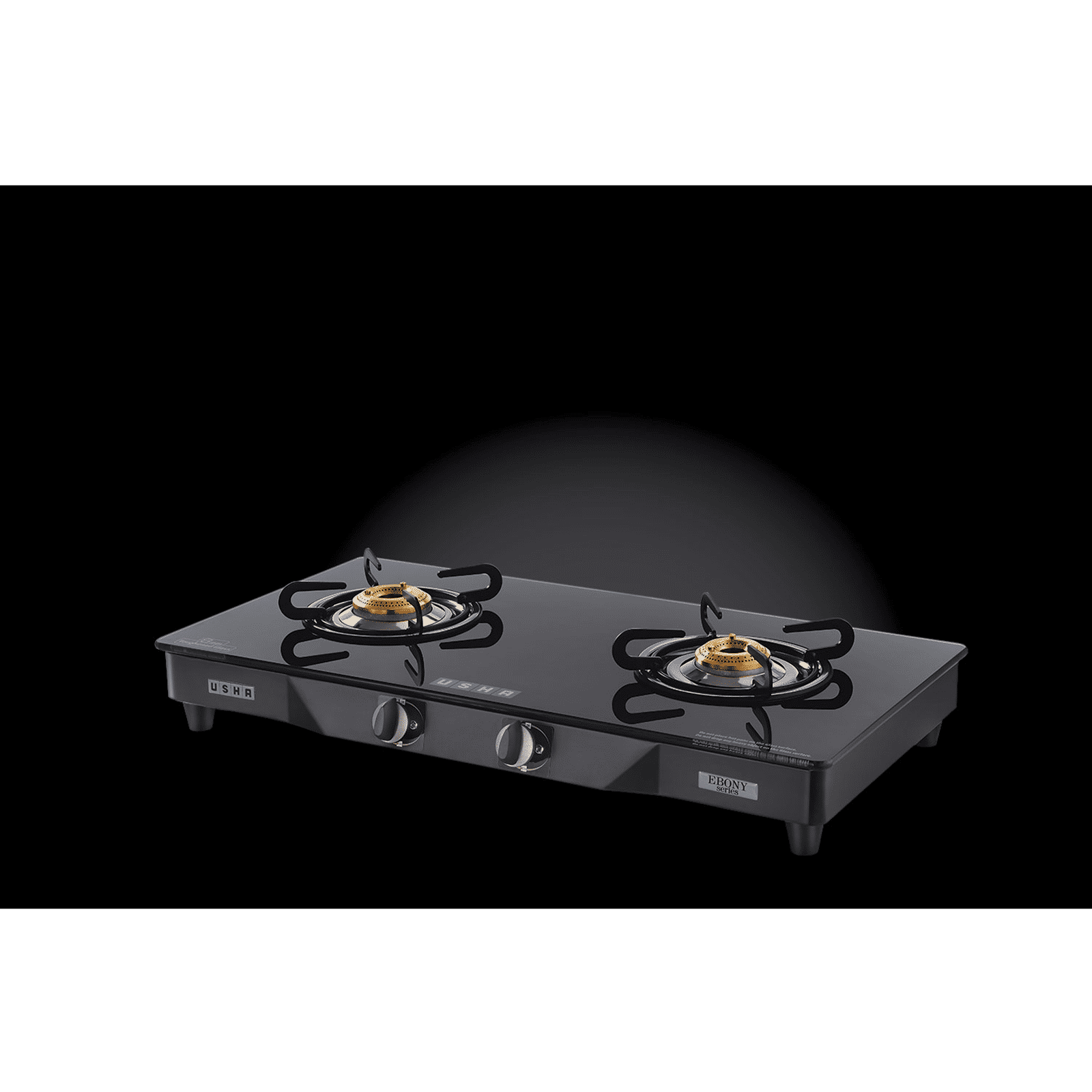 USHA Ebony GS2001 Toughened Glass Top 2 Burner Manual Gas Stove (Slim Line Design, Black) USHA Ebony GS2001 Toughened Glass Top 2 Burner Manual Gas Stove (Slim Line Design, Black)_10