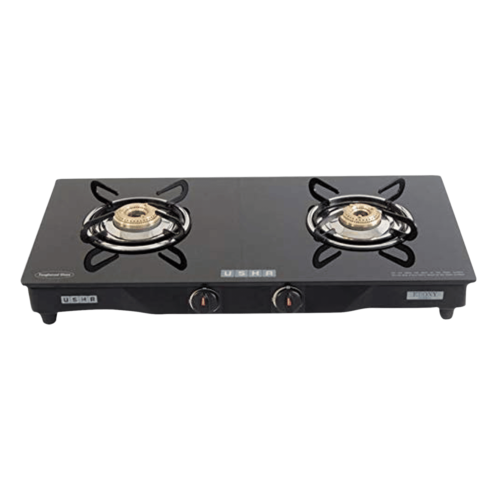 USHA Ebony GS2001 Toughened Glass Top 2 Burner Manual Gas Stove (Slim Line Design, Black) USHA Ebony GS2001 Toughened Glass Top 2 Burner Manual Gas Stove (Slim Line Design, Black)_13