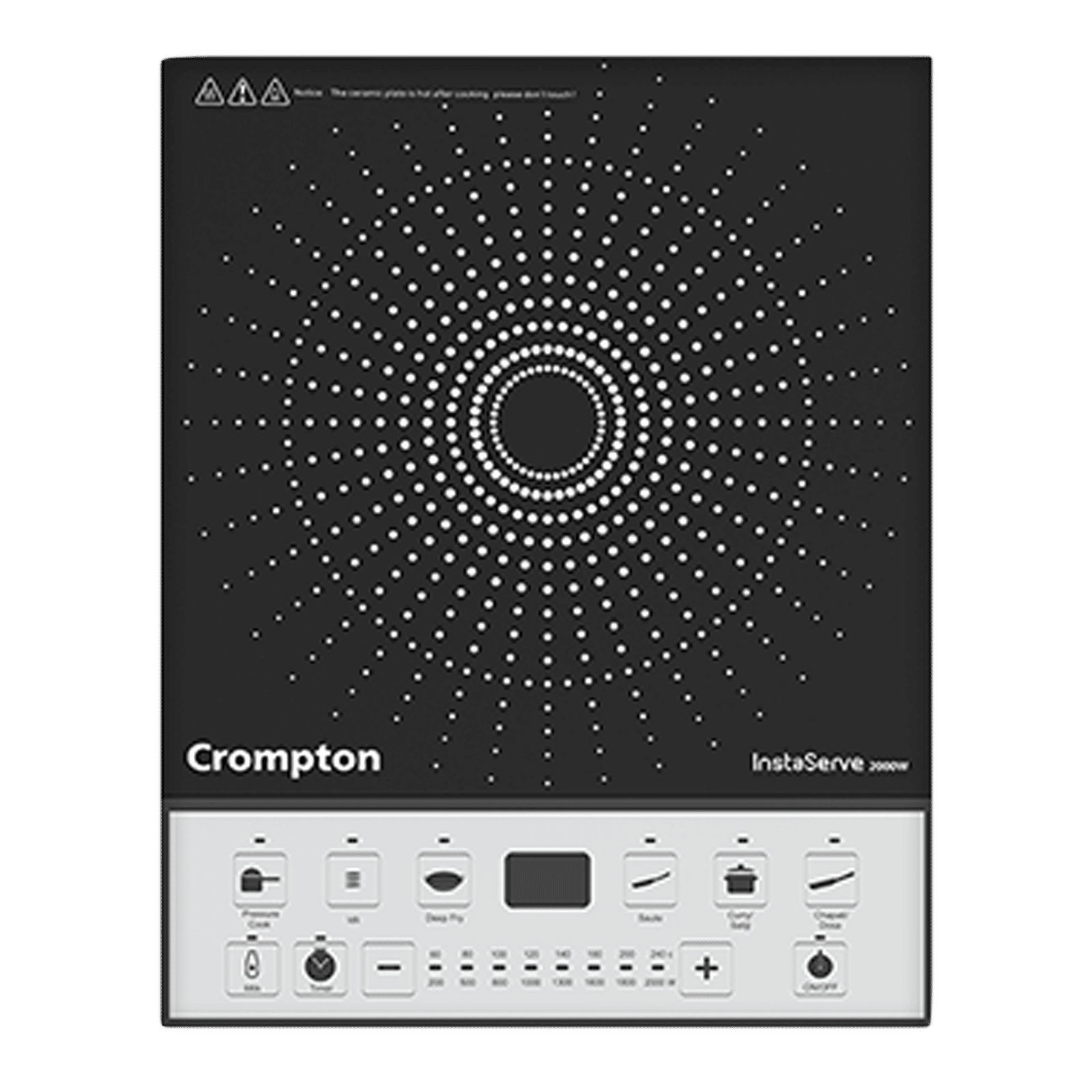 Crompton InstaServe 2000W Induction Cooktop with 7 Preset Menus_1