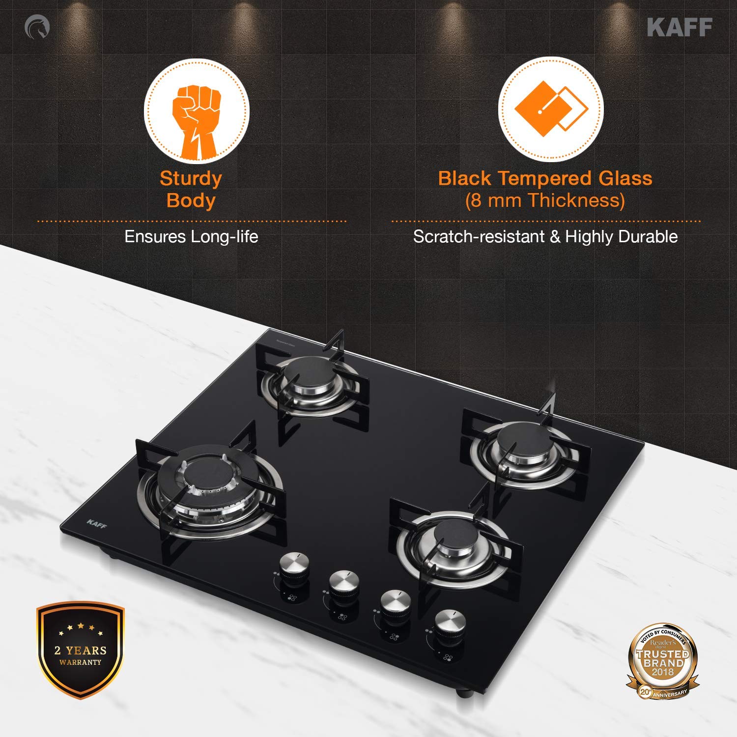 KAFF NE 4B 60 GF Tempered Glass Top 4 Burner Automatic Electric Hob (Enamelled Matt Finish Grills, Black)_10
