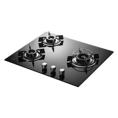 KAFF HBR 603 B Tempered Glass Top 3 Burner Automatic Electric Hob (Matte Enamelled Pan Support, Black)