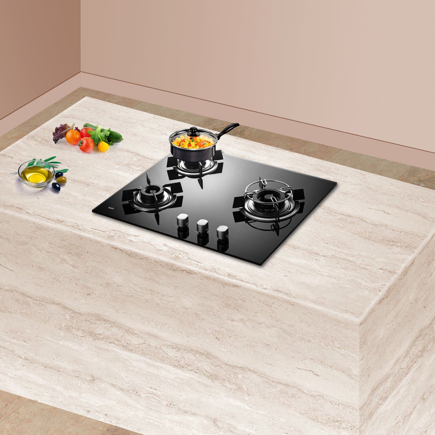 KAFF HBR 603 B Tempered Glass Top 3 Burner Automatic Electric Hob (Matte Enamelled Pan Support, Black) KAFF HBR 603 B Tempered Glass Top 3 Burner Automatic Electric Hob (Matte Enamelled Pan Support, Black)_7