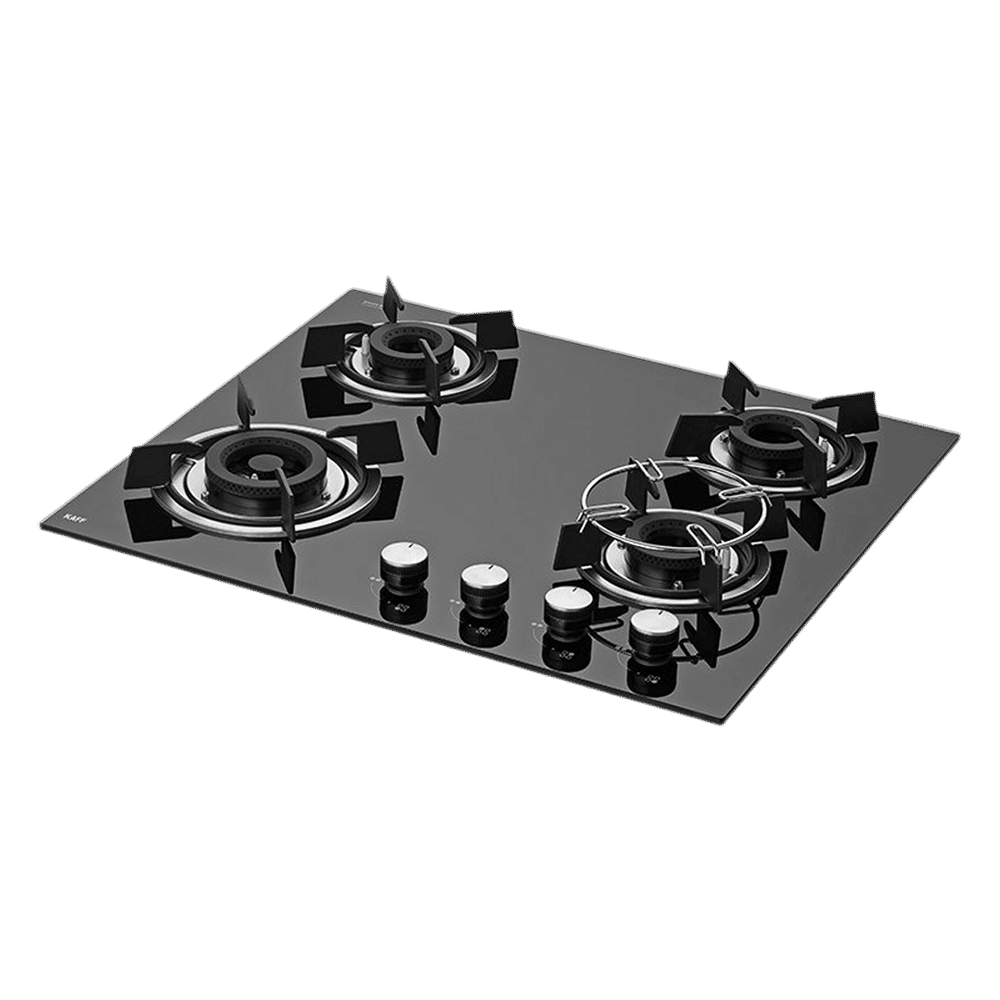 KAFF HBR 604 A Tempered Glass Top 4 Burner Automatic Electric Hob (Matte Enamelled Pan Support, Black) KAFF HBR 604 A Tempered Glass Top 4 Burner Automatic Electric Hob (Matte Enamelled Pan Support, Black)_1