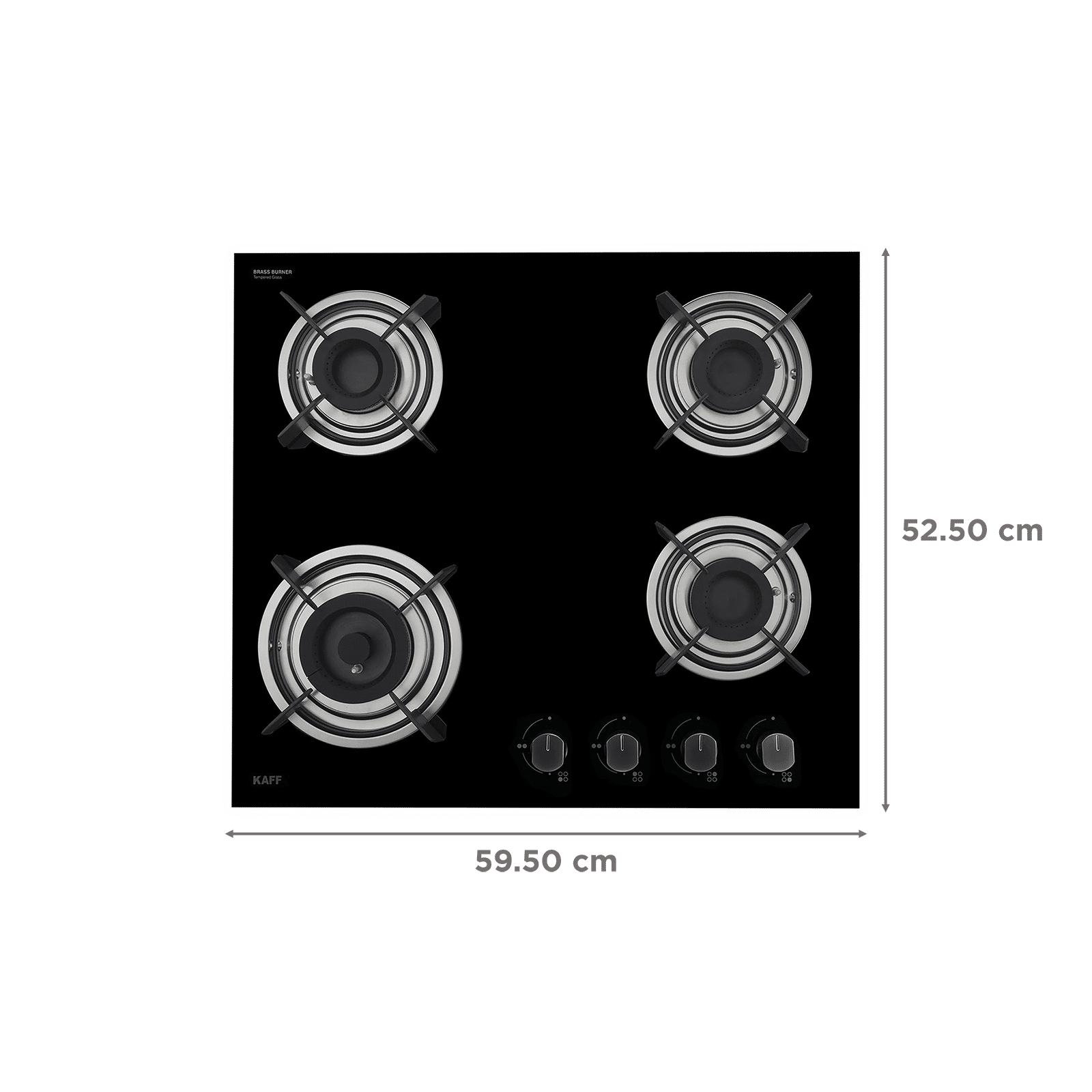 KAFF HBR 604 A Tempered Glass Top 4 Burner Automatic Electric Hob (Matte Enamelled Pan Support, Black) KAFF HBR 604 A Tempered Glass Top 4 Burner Automatic Electric Hob (Matte Enamelled Pan Support, Black)_2
