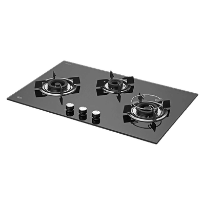 KAFF HBR 783 B Tempered Glass Top 3 Burner Automatic Electric Hob (Matte Enamelled Pan Support, Black)