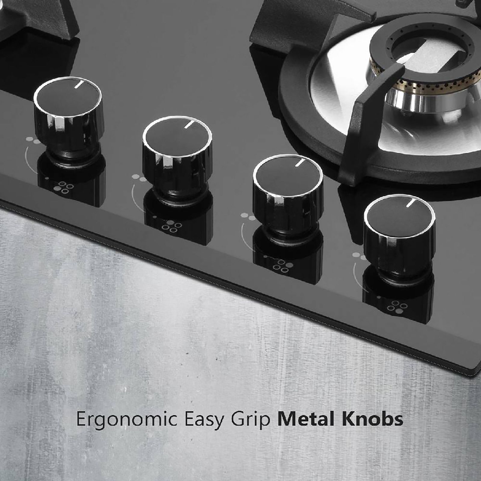 KAFF KH60 BR4 Tempered Glass Top 4 Burner Automatic Electric Hob (Heavy Duty Cast Iron Pan Support, Black)_11