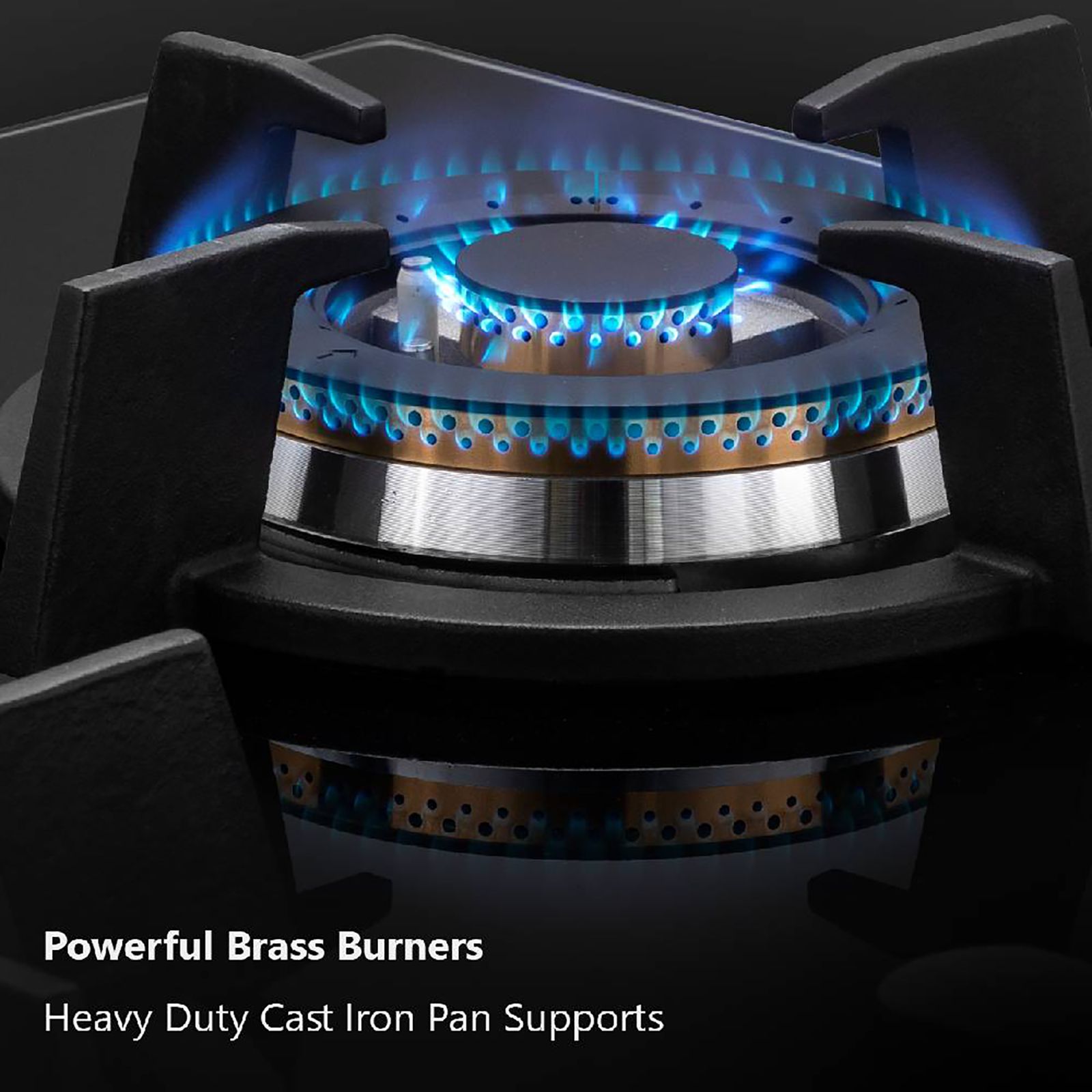 KAFF KH60 BR4 Tempered Glass Top 4 Burner Automatic Electric Hob (Heavy Duty Cast Iron Pan Support, Black)_12