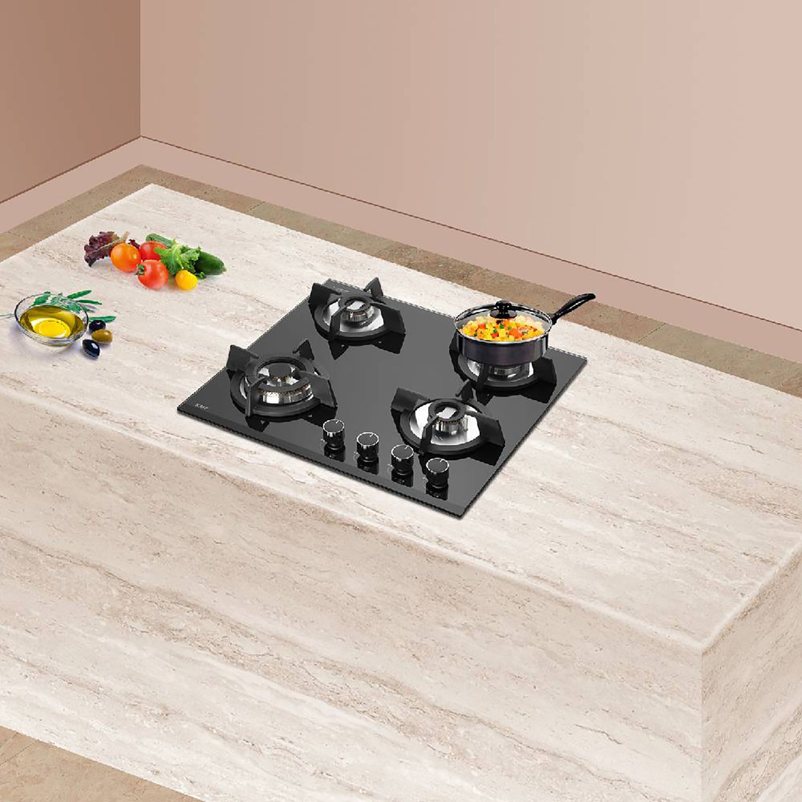 KAFF KH60 BR4 Tempered Glass Top 4 Burner Automatic Electric Hob (Heavy Duty Cast Iron Pan Support, Black)_15