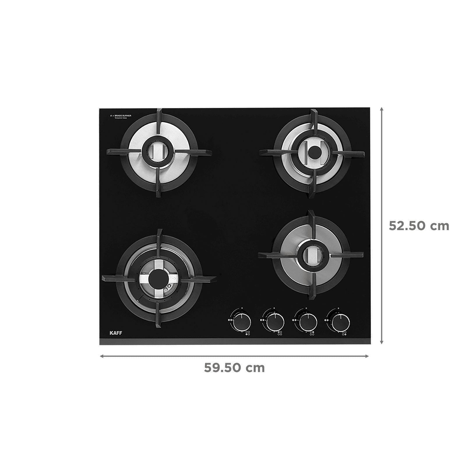 KAFF KH60 BR4 Tempered Glass Top 4 Burner Automatic Electric Hob (Heavy Duty Cast Iron Pan Support, Black)_2
