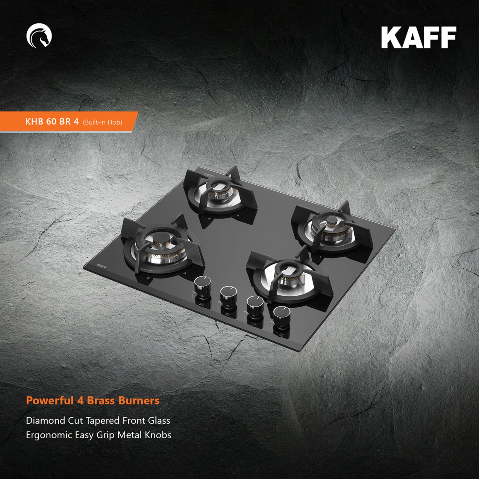 KAFF KH60 BR4 Tempered Glass Top 4 Burner Automatic Electric Hob (Heavy Duty Cast Iron Pan Support, Black)_7