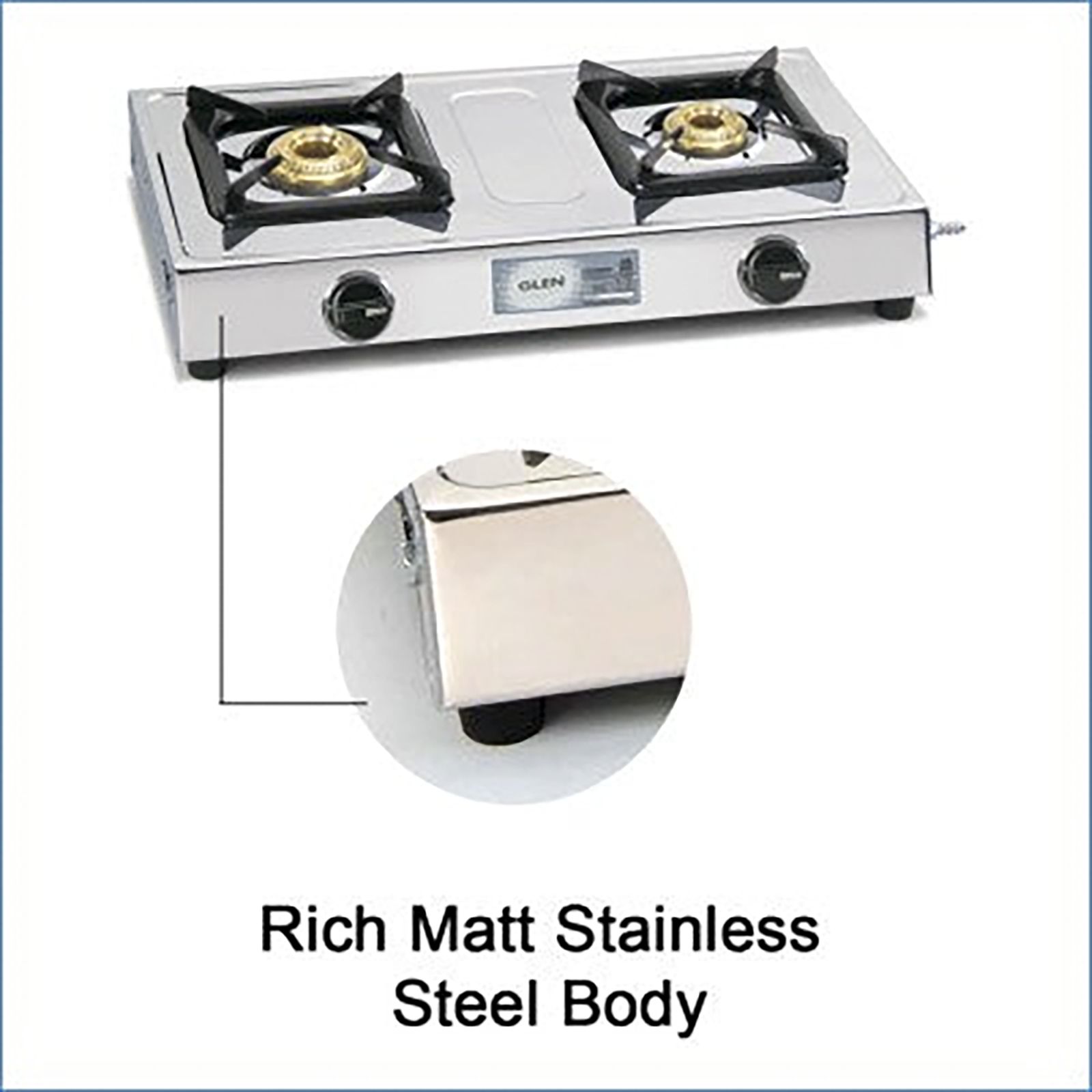 Glen 1020 SS BB 2 Burner Manual Gas Stove (Straight Nozzle, Silver)_7