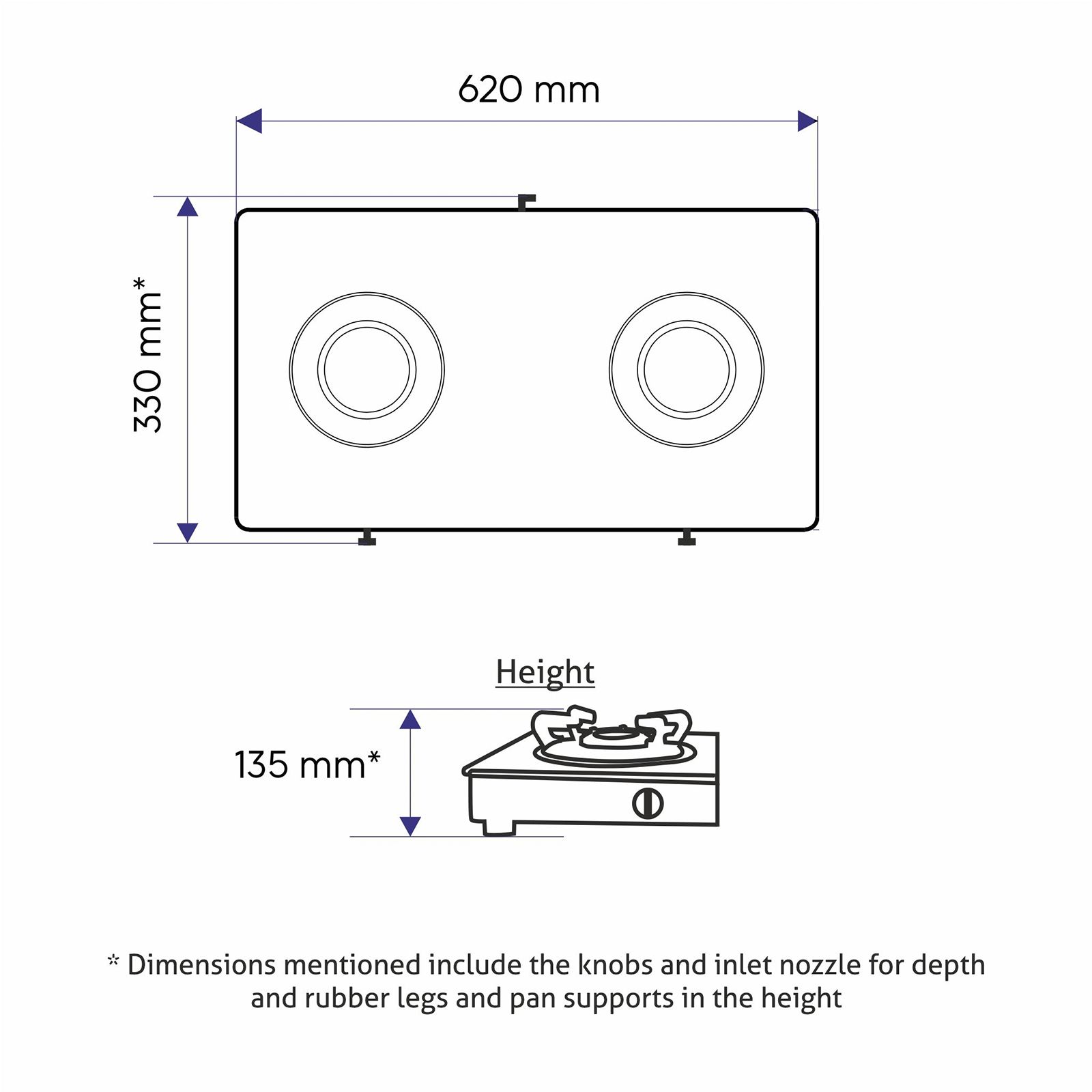 Glen 1020 SS BB 2 Burner Manual Gas Stove (Straight Nozzle, Silver)_9