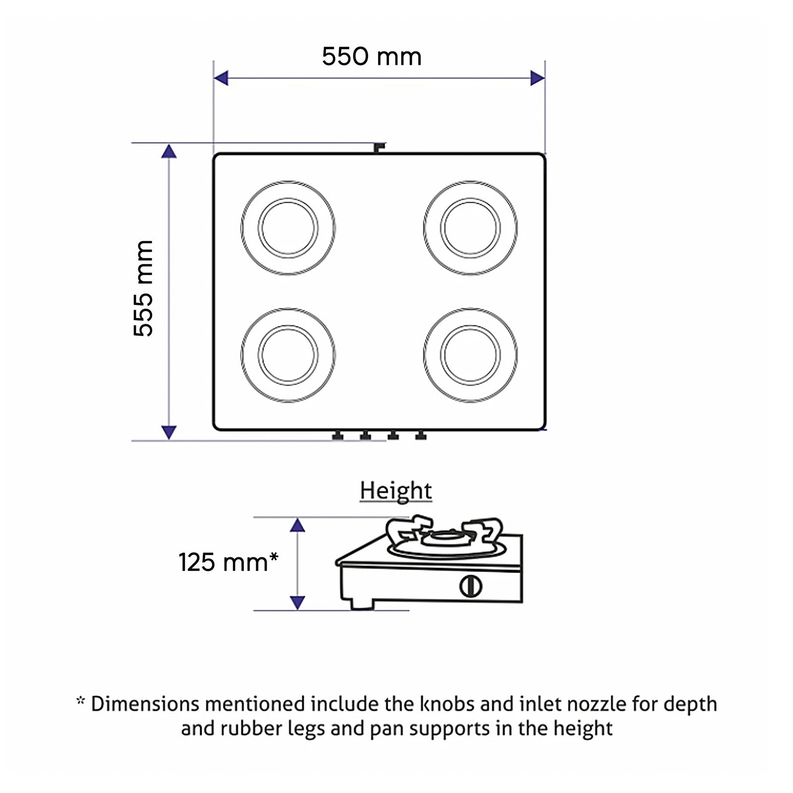Glen 1043 GT HFBB DD BL Toughened Glass Top 4 Burner Manual Gas Stove (360 Degree Revolving Nozzle, Black) Glen 1043 GT HFBB DD BL Toughened Glass Top 4 Burner Manual Gas Stove (360 Degree Revolving Nozzle, Black)_6