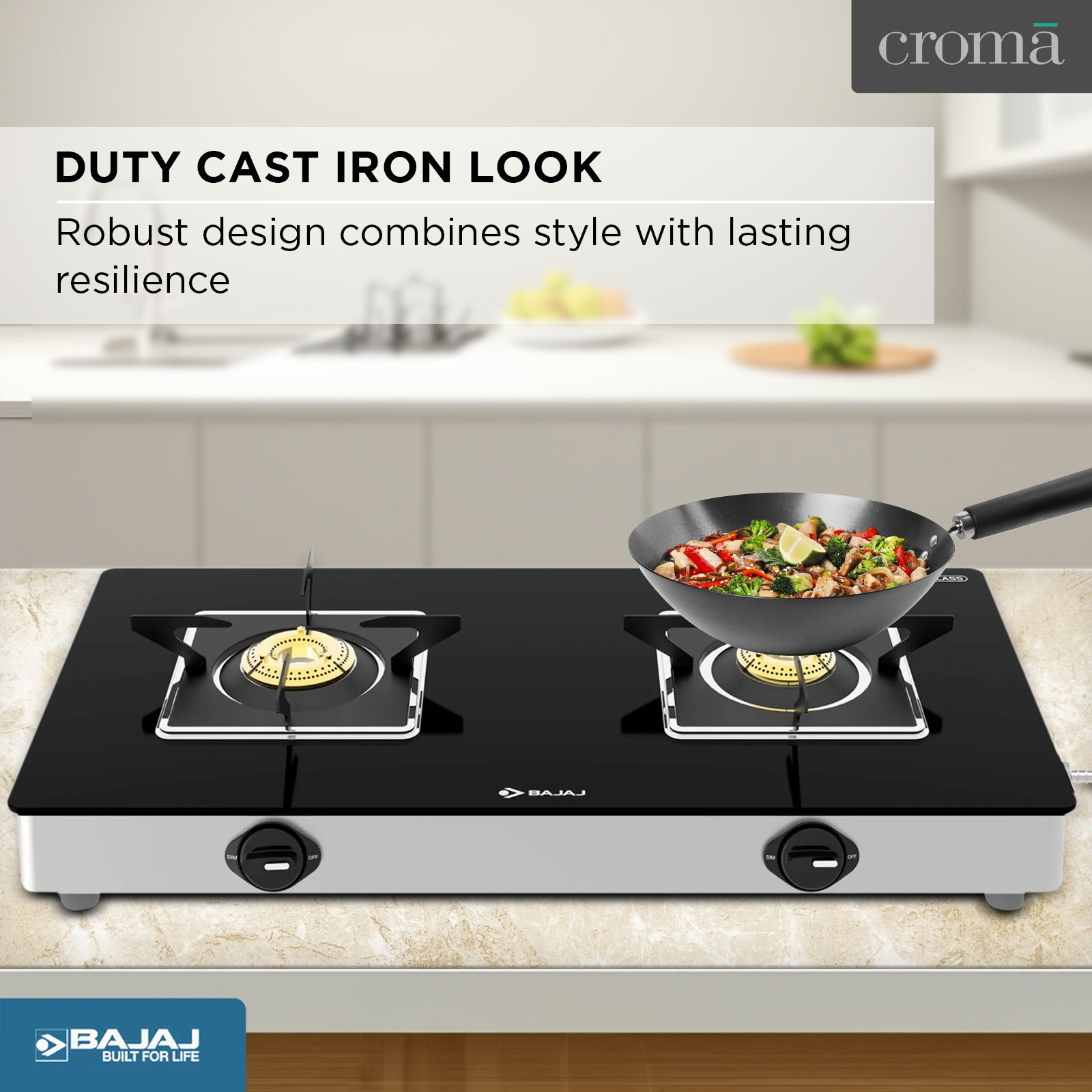 BAJAJ 2BRGS7 Glass Top 2 Burner Manual Gas Stove (Integrated SS Drip Tray, Black) BAJAJ 2BRGS7 Glass Top 2 Burner Manual Gas Stove (Integrated SS Drip Tray, Black)_9