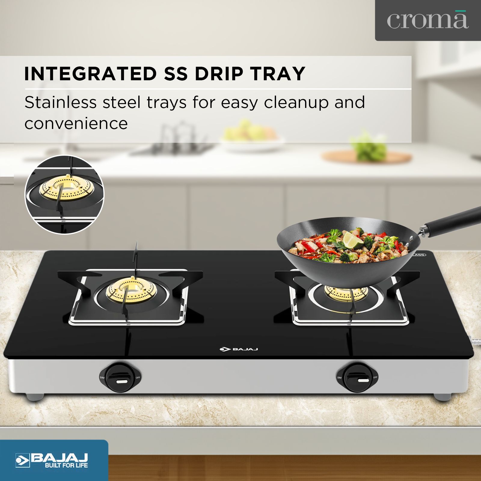 BAJAJ 2BRGS7 Glass Top 2 Burner Manual Gas Stove (Integrated SS Drip Tray, Black) BAJAJ 2BRGS7 Glass Top 2 Burner Manual Gas Stove (Integrated SS Drip Tray, Black)_10