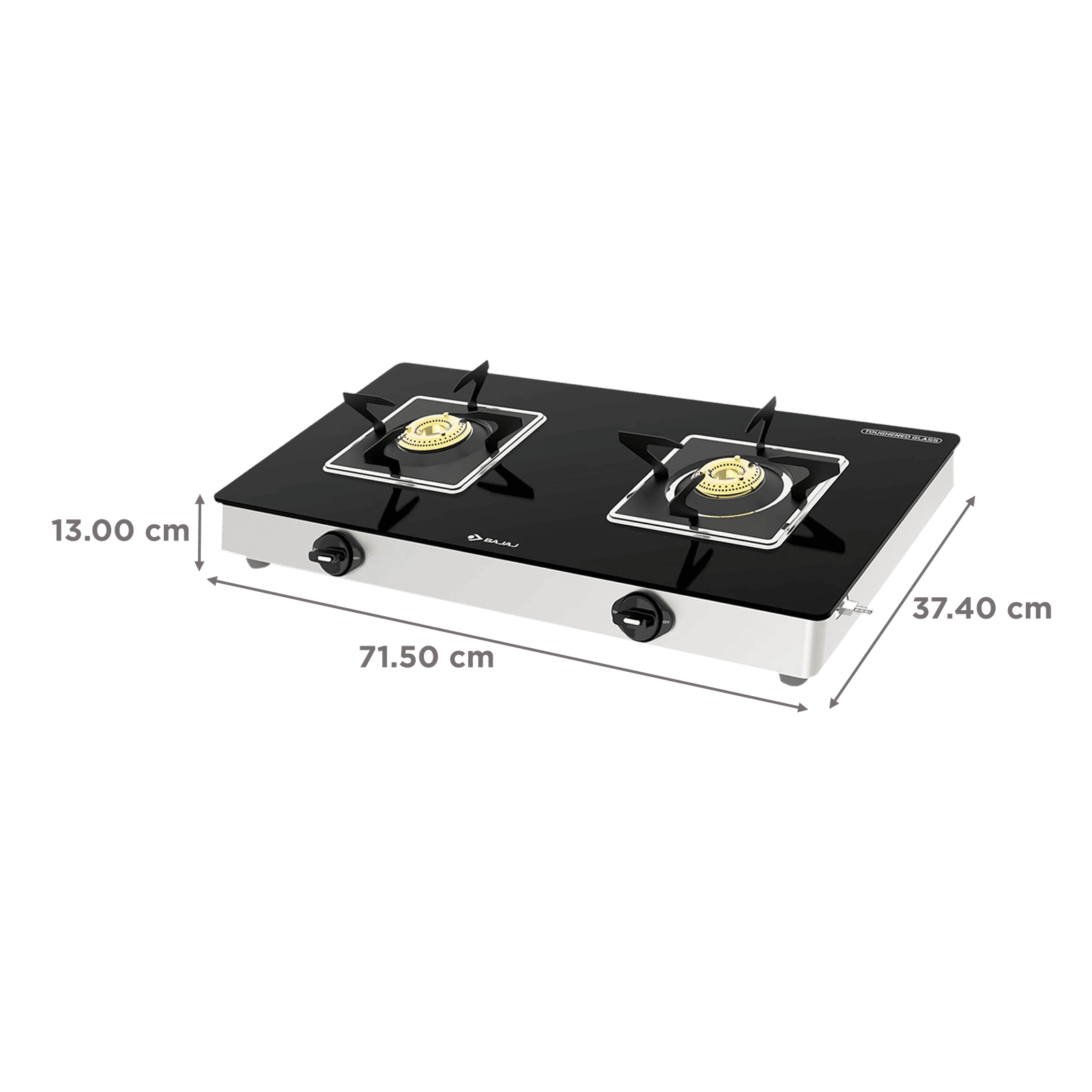 BAJAJ 2BRGS7 Glass Top 2 Burner Manual Gas Stove (Integrated SS Drip Tray, Black) BAJAJ 2BRGS7 Glass Top 2 Burner Manual Gas Stove (Integrated SS Drip Tray, Black)_2