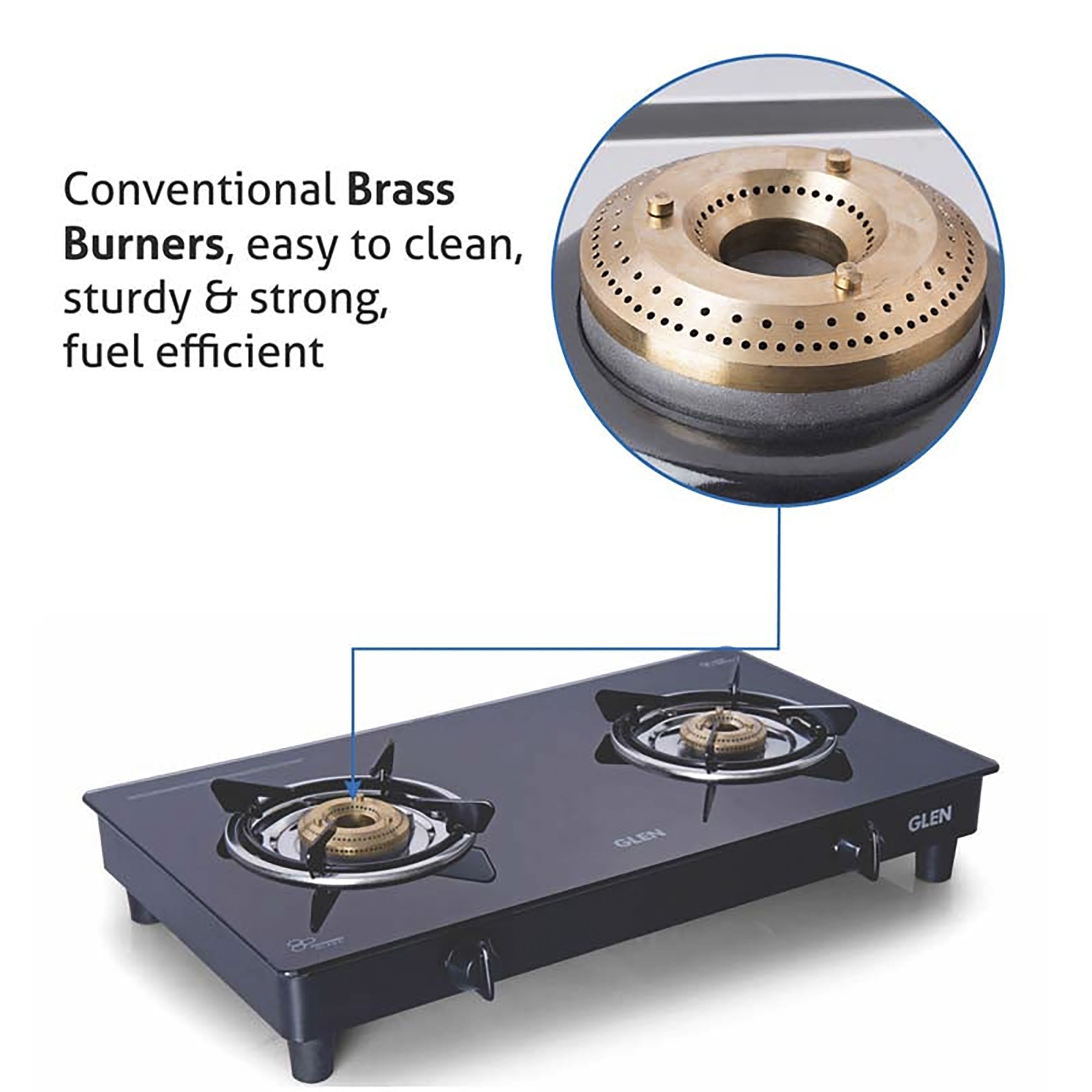Glen 1020 GT XL BB BL Toughened Glass Top 2 Burner Manual Gas Stove (Scratch & Stain Resistant, Black) Glen 1020 GT XL BB BL Toughened Glass Top 2 Burner Manual Gas Stove (Scratch & Stain Resistant, Black)_4