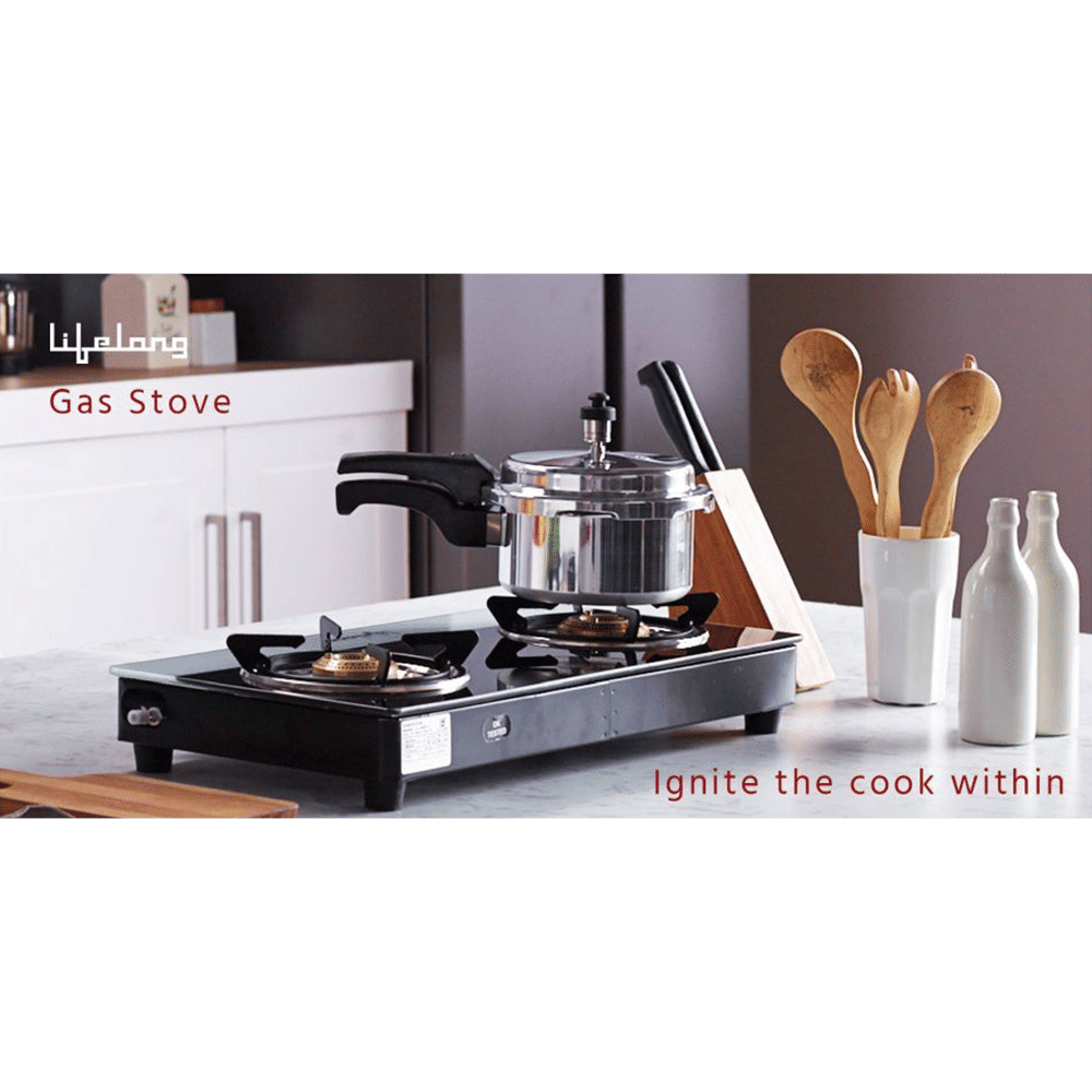 Lifelong LLGS10 Toughened Glass Top 2 Burner Manual Gas Stove (Anti-Skid Feet, Black)_4